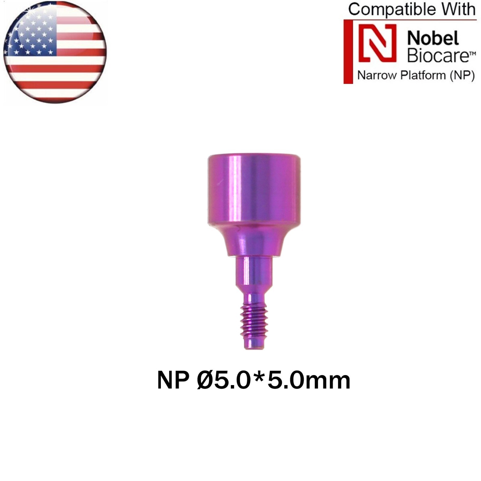 US NOBEL Dental Healing Abutment Caps Fit Nobel Active NP ∅3.6/5.0mm H3/5/7mm
