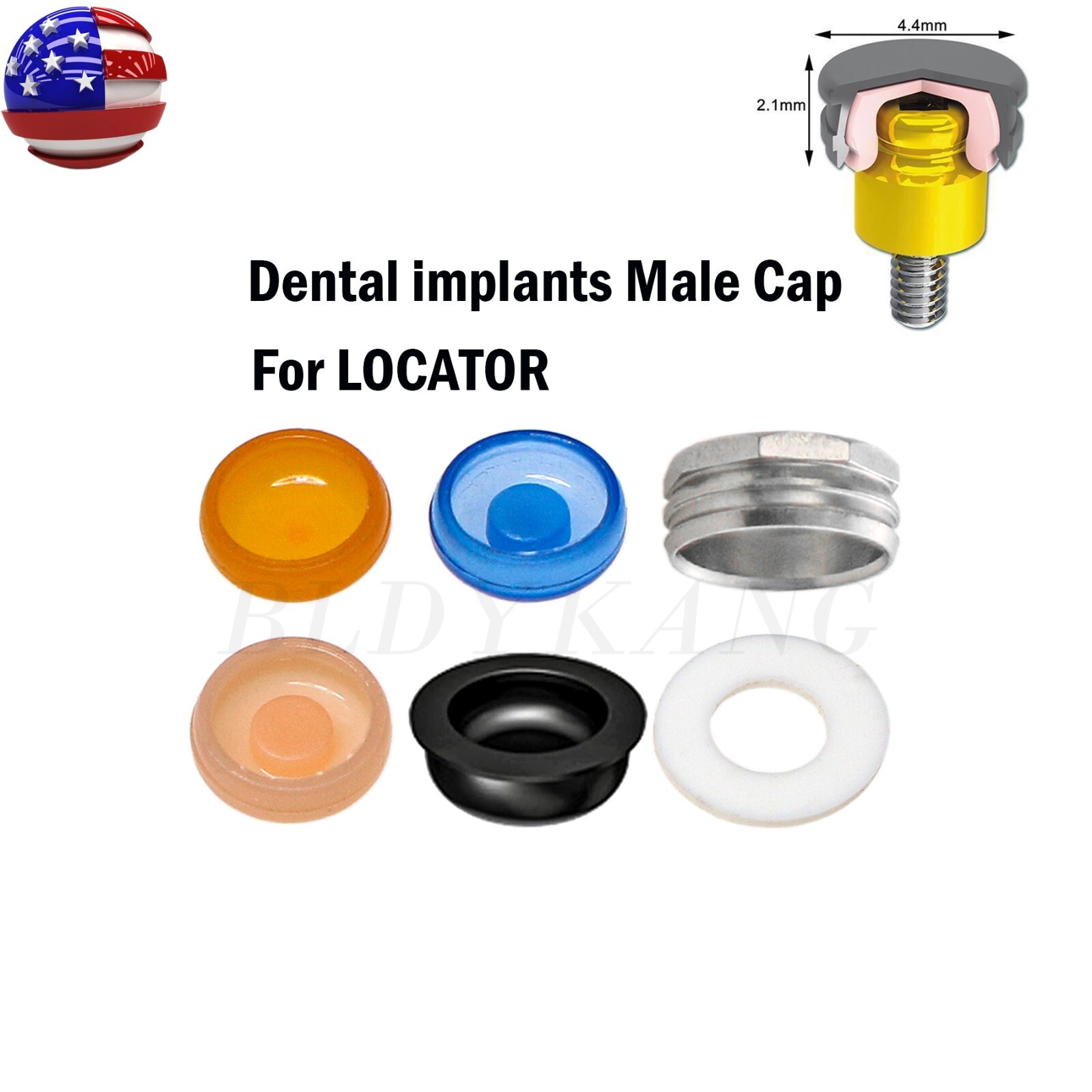 Dental Overdenture Abutment Male Cap Tool for ZIMMER Screw-Vent 3.5 Platform