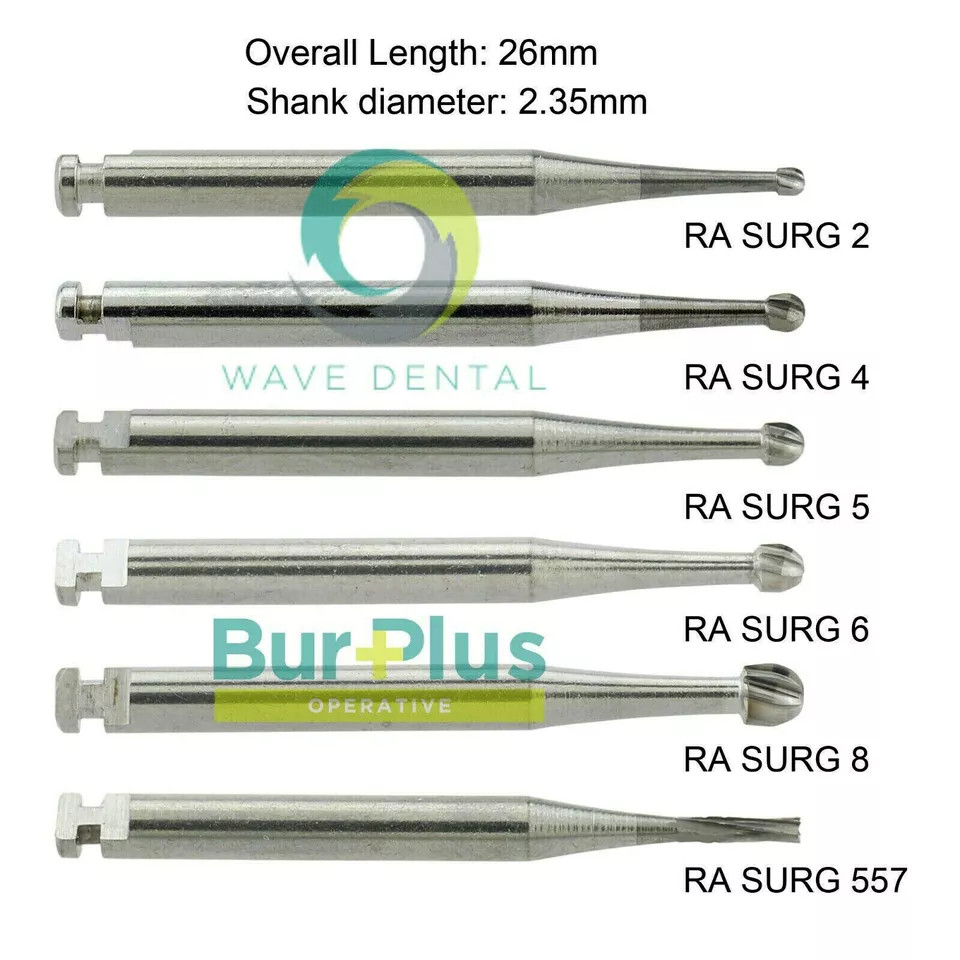 Wave Dental Carbide Burs Surgical Bur Latch Round RA SURG 2 4 6 8 Contra Angle