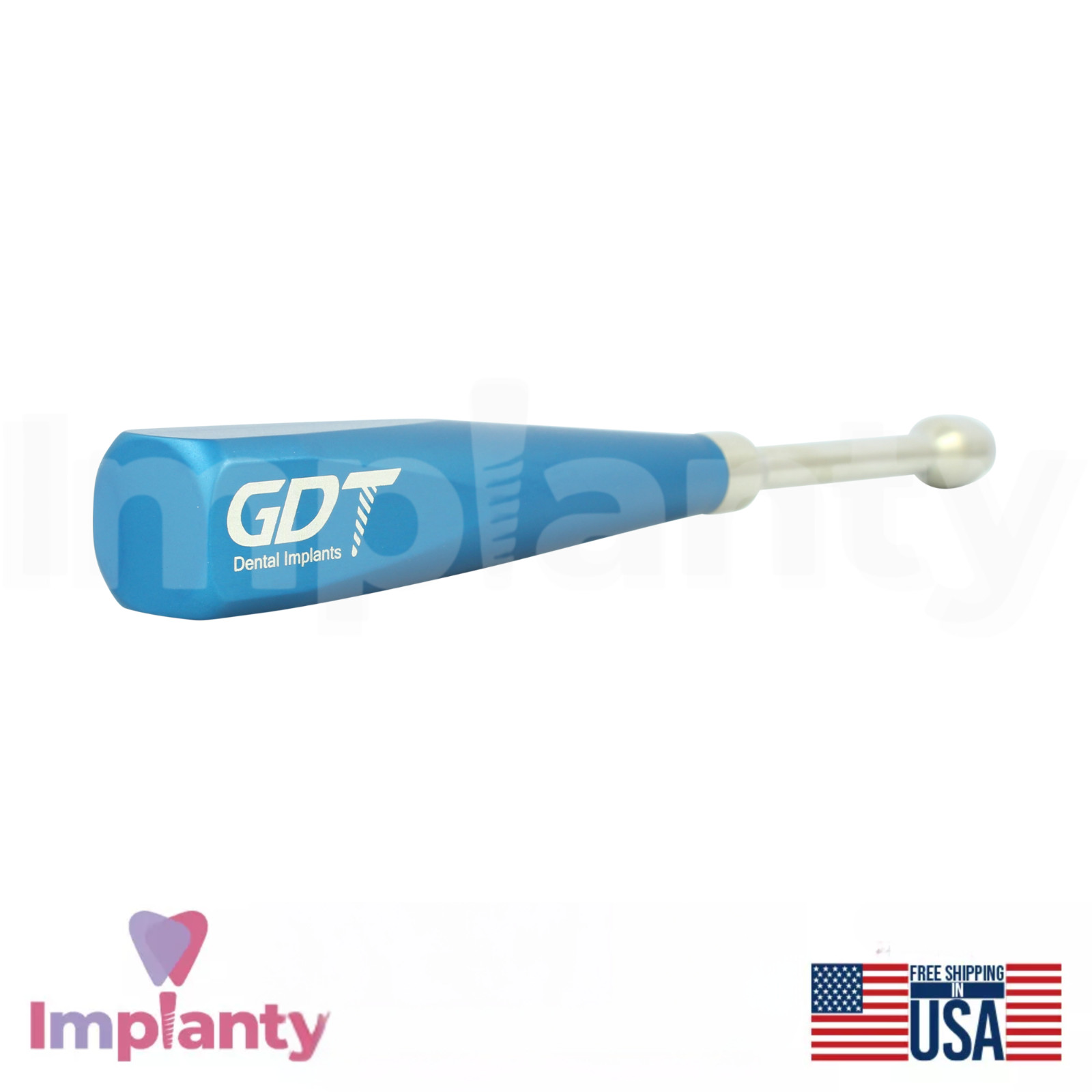 GDT Long Hand Dental Wrench Driver Adapter 6.35mm Hex Size Stainless Steel