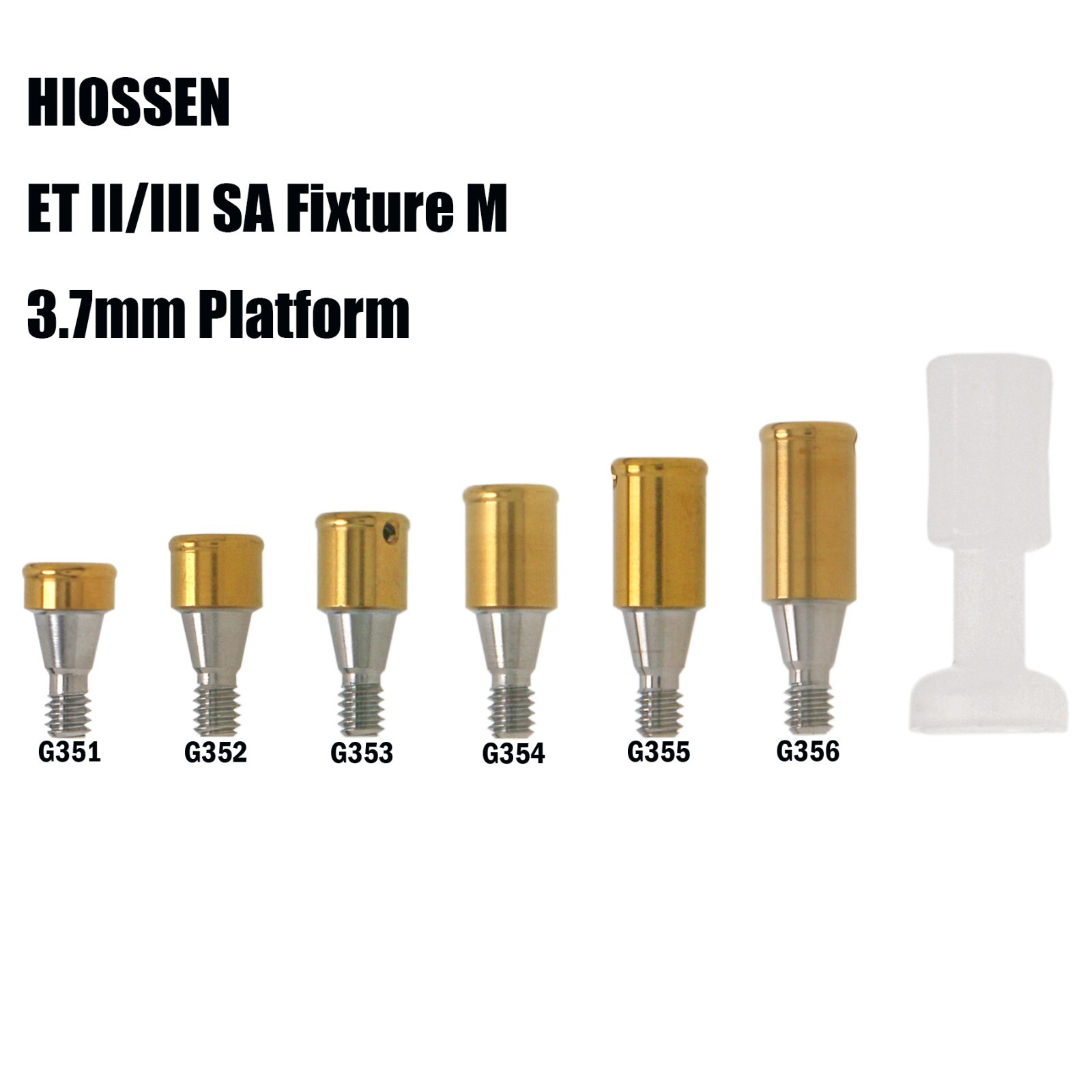 US Dental Hiossen ET I/II Mini Implant Abutment Set 1-6mm, PEEK Caps 1-5PCS Kit