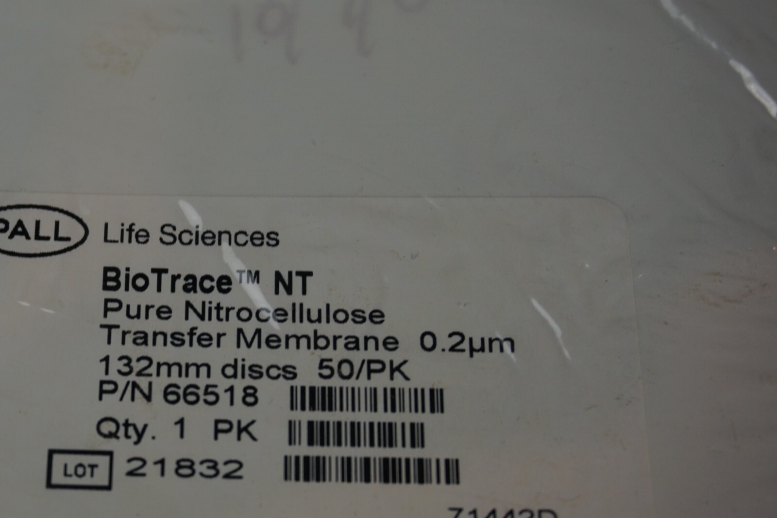 PALL 66518 BIOTRACE NT 0.2µm 132MM TRANSFER MEMBRANE DISCS 132 MM 50/PK NEW