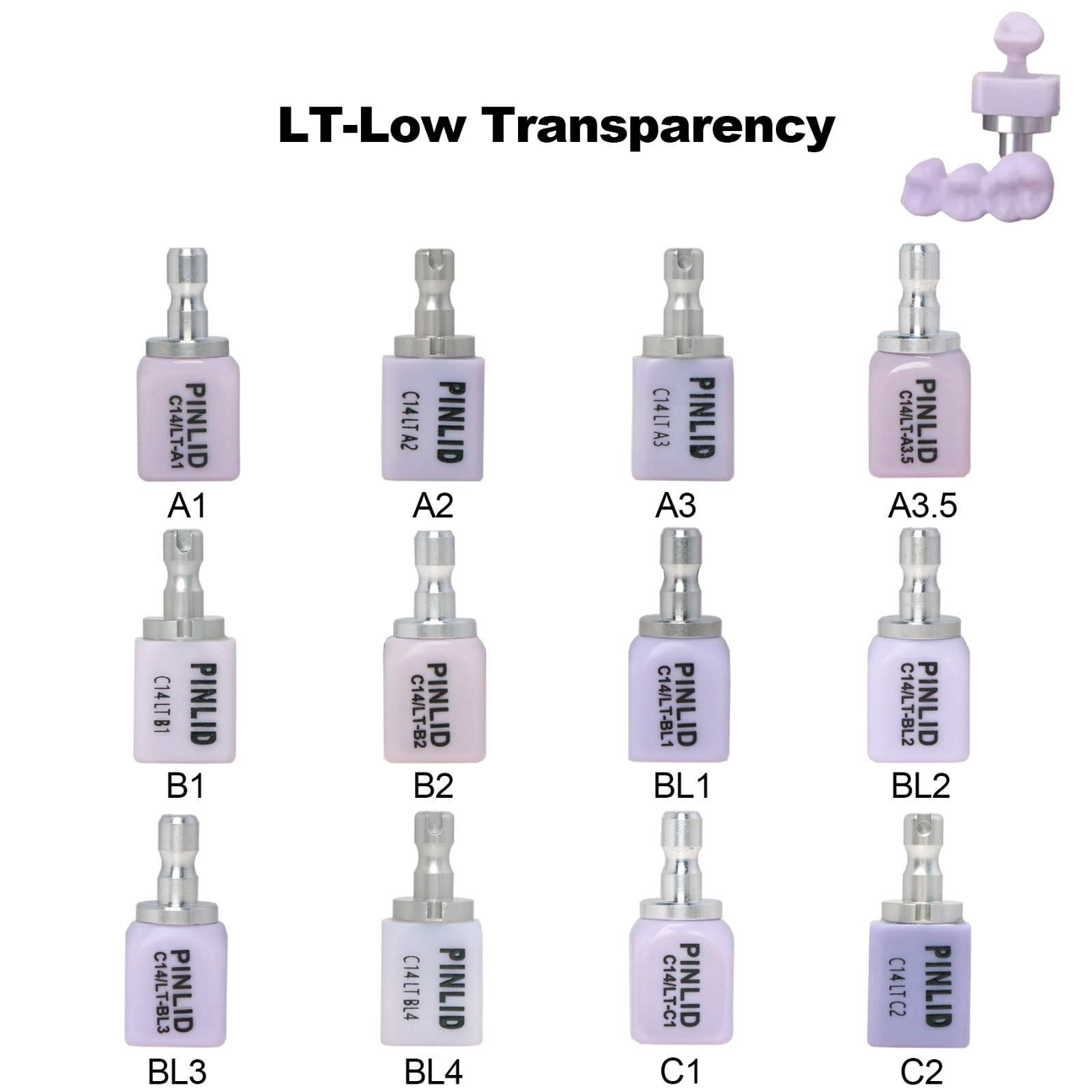US C14 HT/LT Dental Emax Glass Ceramic Blocks Lithium Disilicate CAD/CAM CEREC