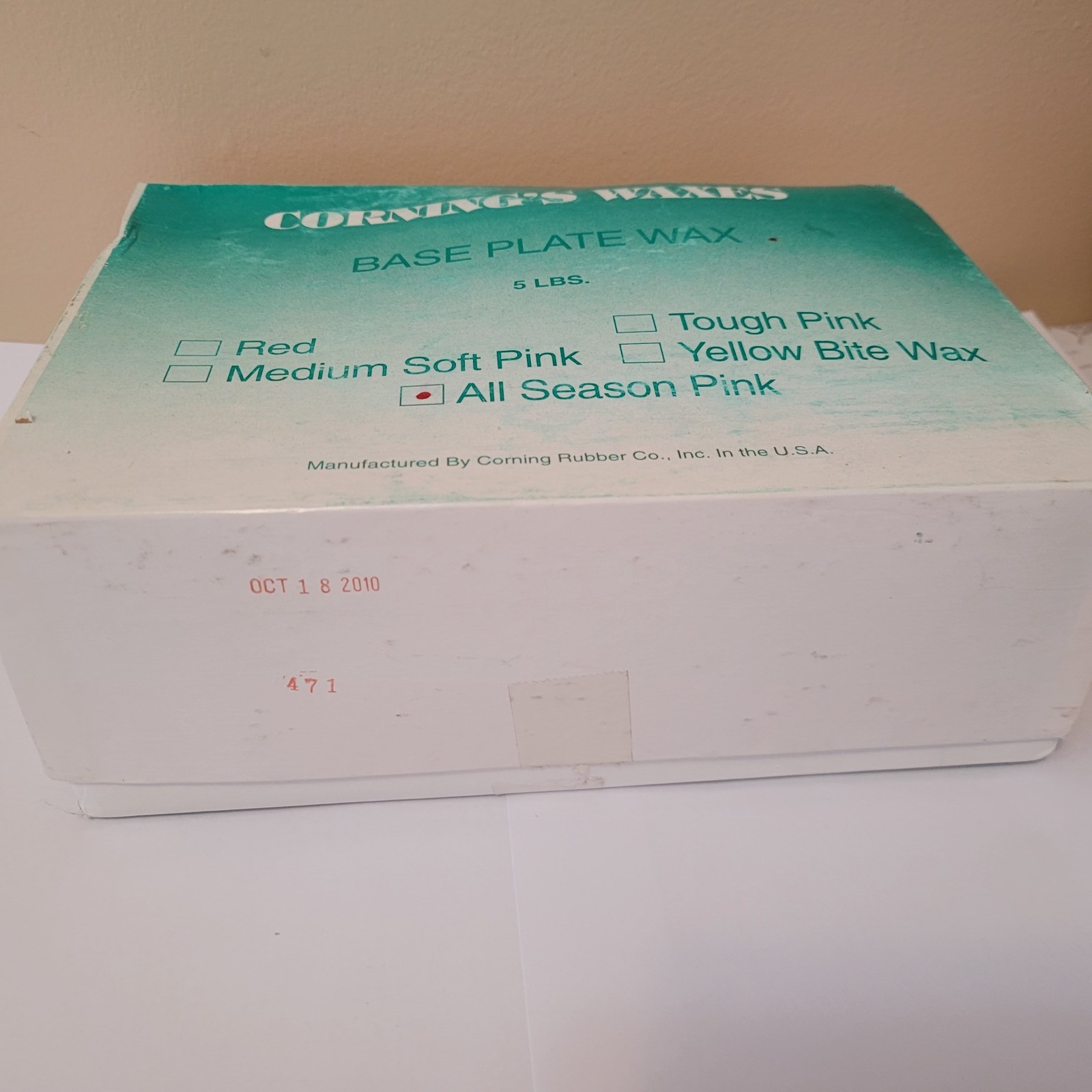 Vintage 2010 Corning Base Plate Wax Pink – All Season – 5 lb