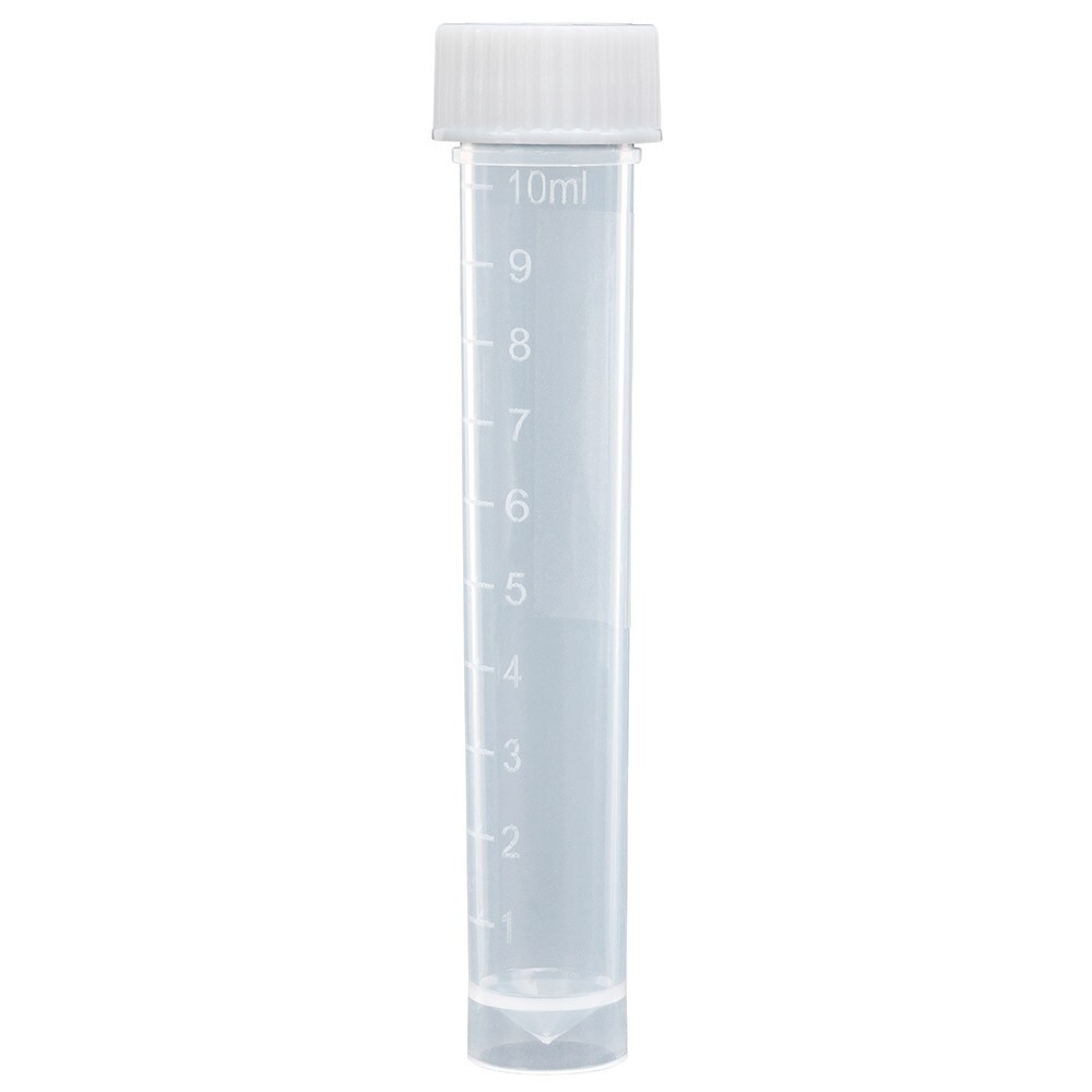 Globe Scientific 500ct. Transport Tube, 10mL, Screw Cap, PP with Graduations