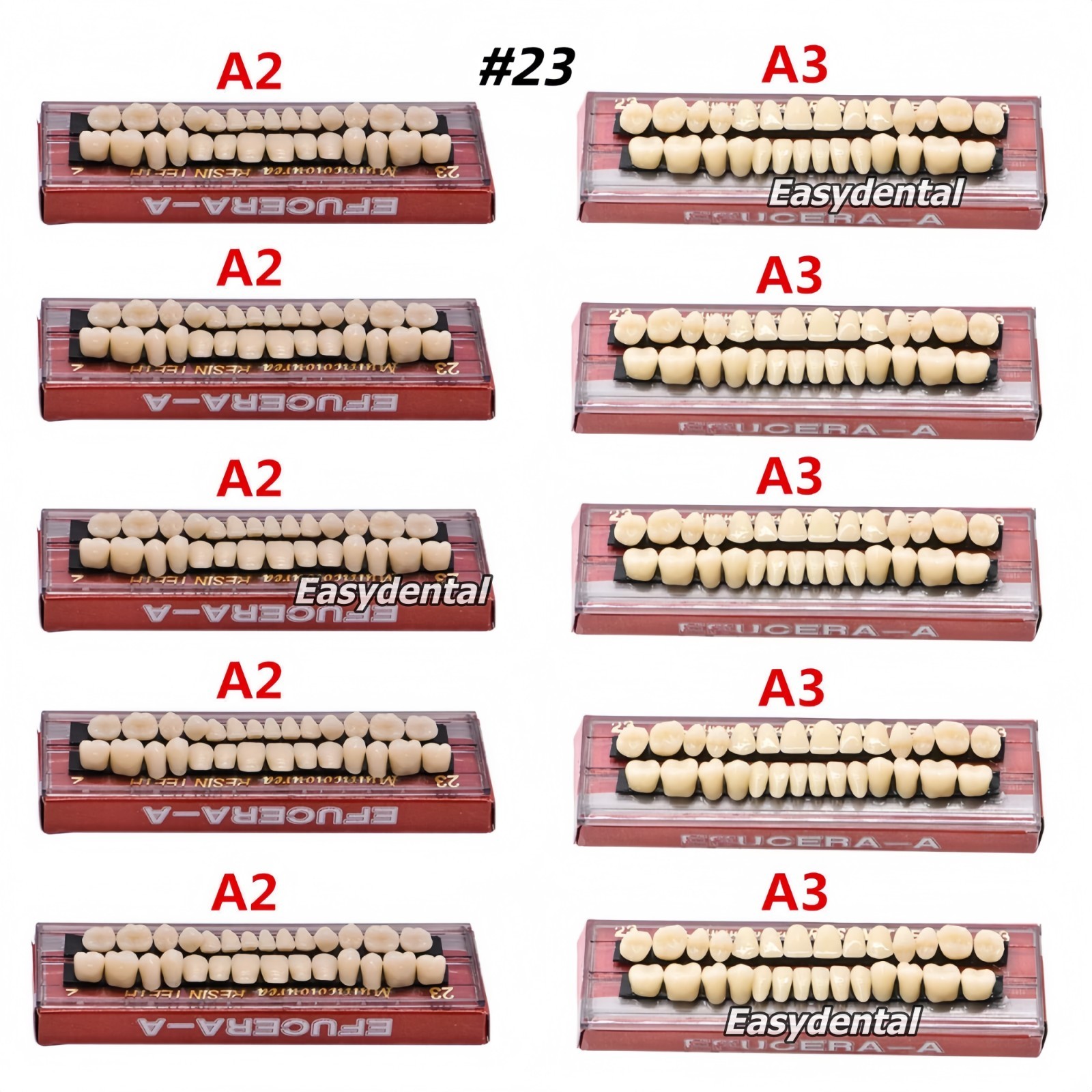 8 Type Dental Acrylic Resin Denture False Teeth Upper Lower Full Set A1/A2/A3