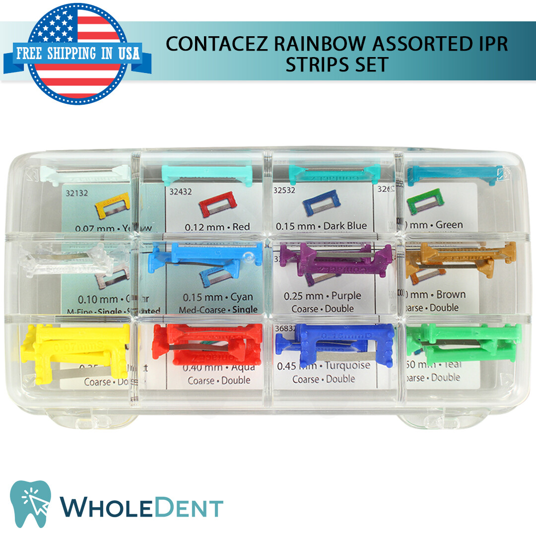 ContacEZ Rainbow Set Assorted IPR 24 Strips Orthodontic Interproximal Reduction