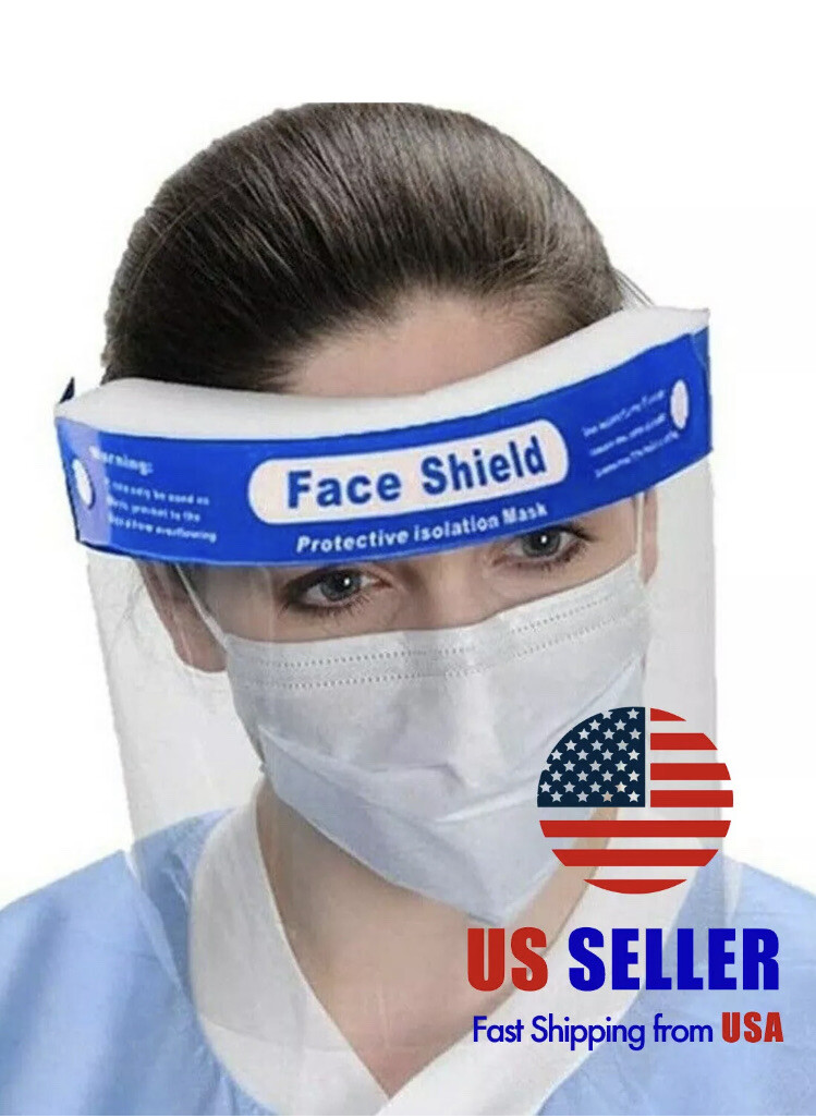 10pcs Safety Full Face Shield Clear Protector Work Medical Dental US Seller