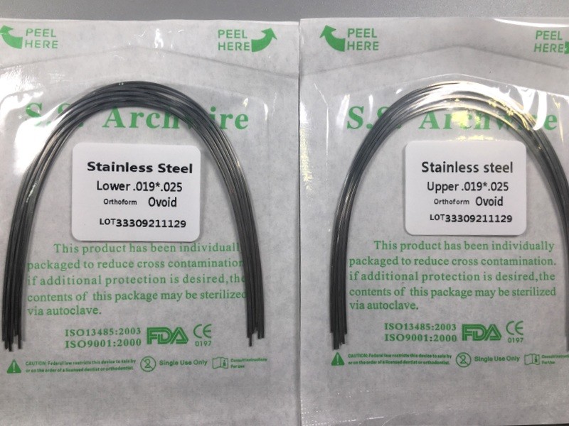 Dental Orthodontic Arch Wires Stainless Steel Rectangular Ovol Form 10pcs/pack
