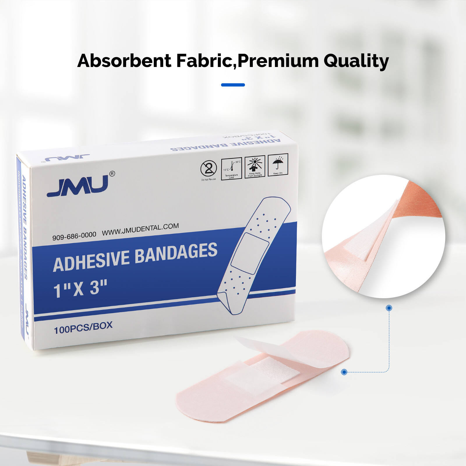100pcs/box Adhesive Bandages Fabric Individuall Sterile Packaged Stretch Cloth