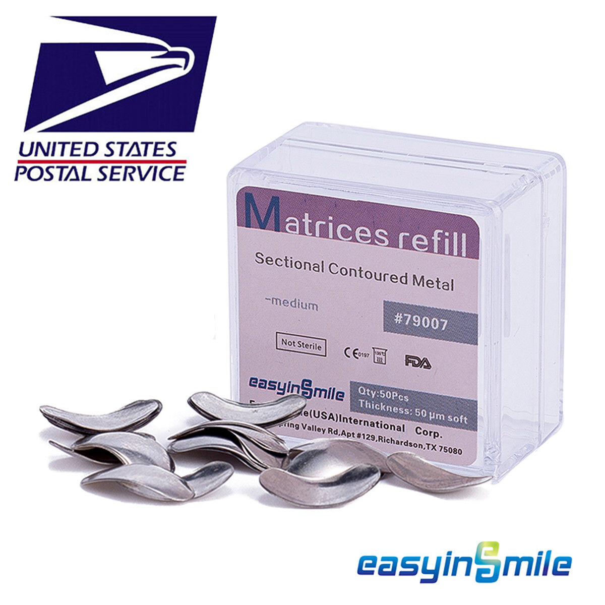 Metal Matrices Matrix Band Dental Sectional Contoured Refill S/M/L 50μm 10box
