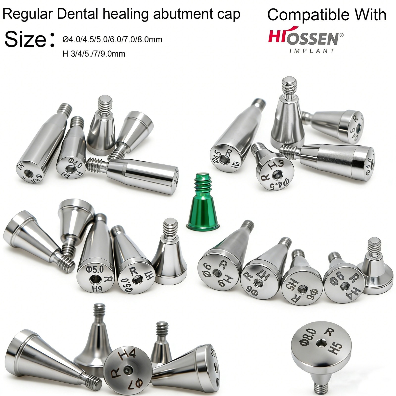 US 10pcs Dental Healing Abutment Cap Regular Platform Fit Oss Hiossen ET Implant