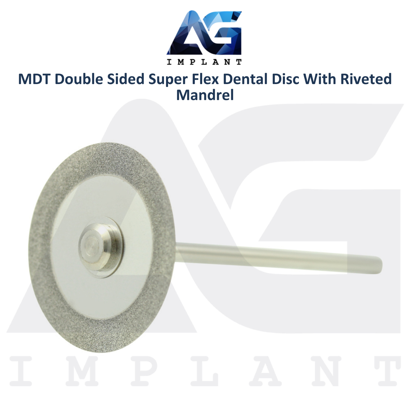 MDT Double Sided Super Flex Dental Diamond Coated Disc Thin with Riveted Mandrel
