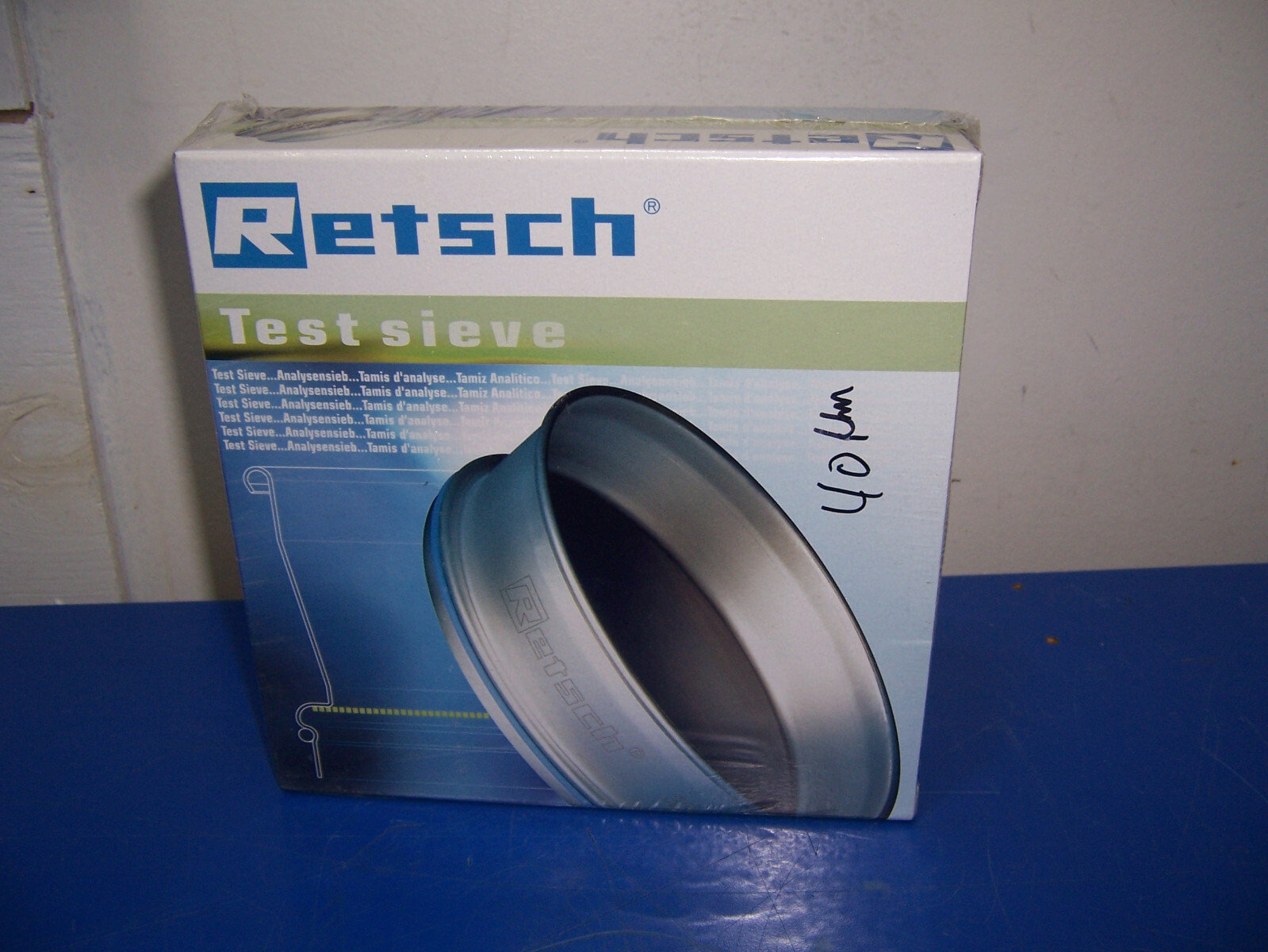 14462 Retsch 40 micron Test Sieve 200mm dia x 50mm SS metal