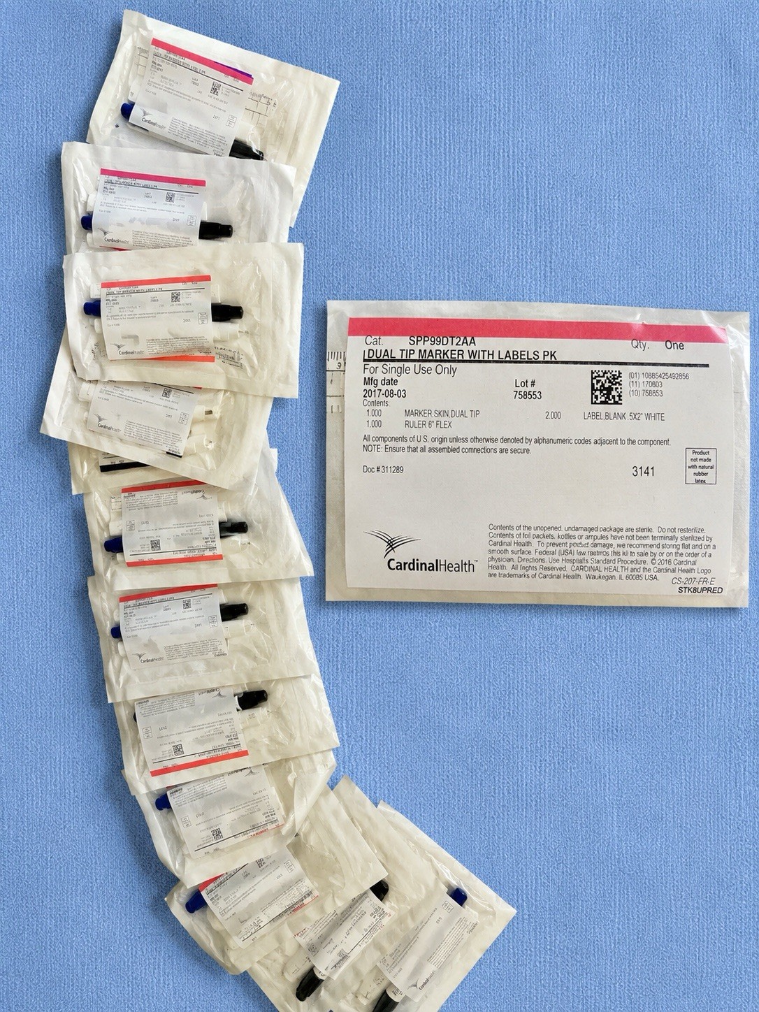 12 Cardinal Health Dual Tip Marker with Labels PK SPP99DT2AA for General Surgery