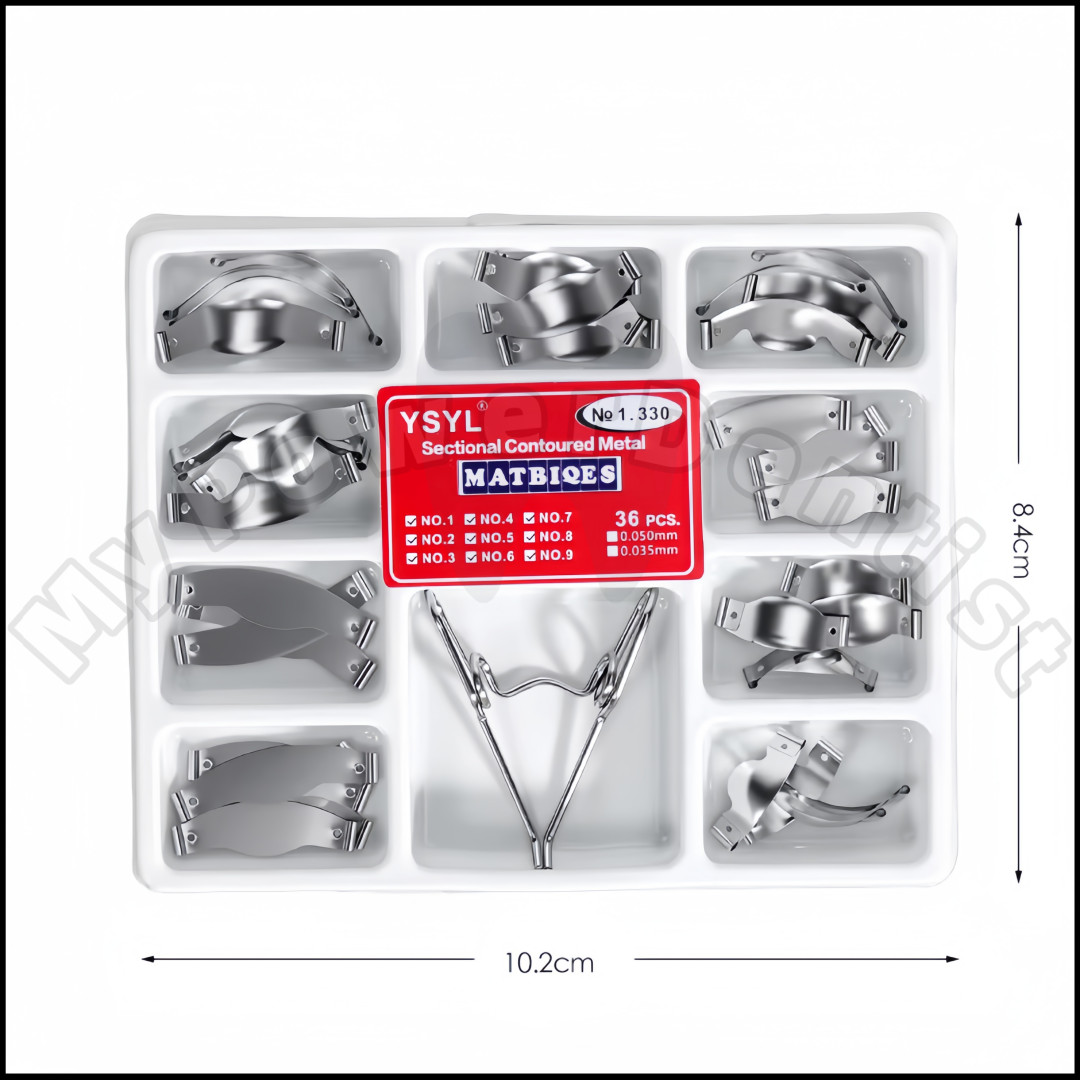 5Box Dental Matrix Band for Molar Restoration Sectional Contoured Metal Bands