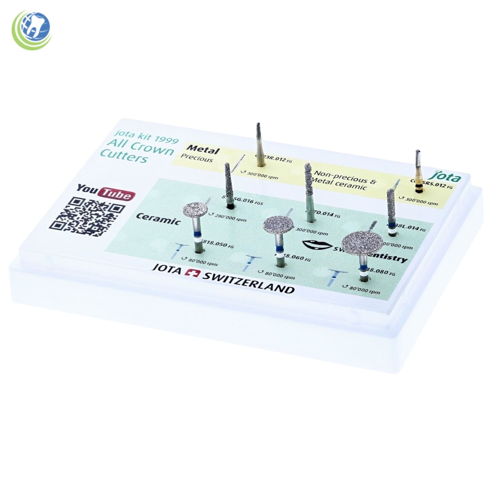 Jota 1999 All Crown Cutters FG Burs Kit Used in all type of Crowns Materials