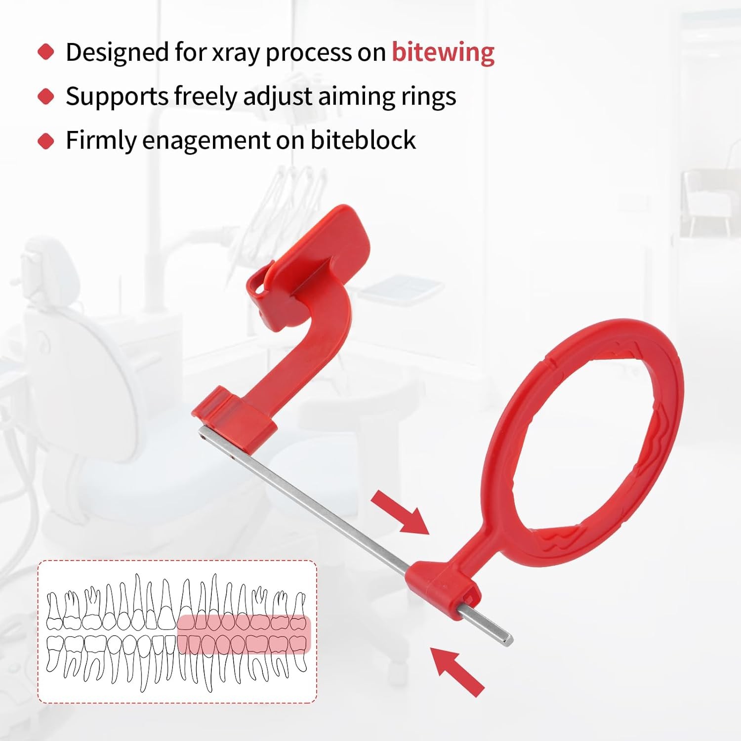 Dental Sensor Holder Bitewing X-Ray Positioning (10pcs holder,5pcs arm,5pcs ring