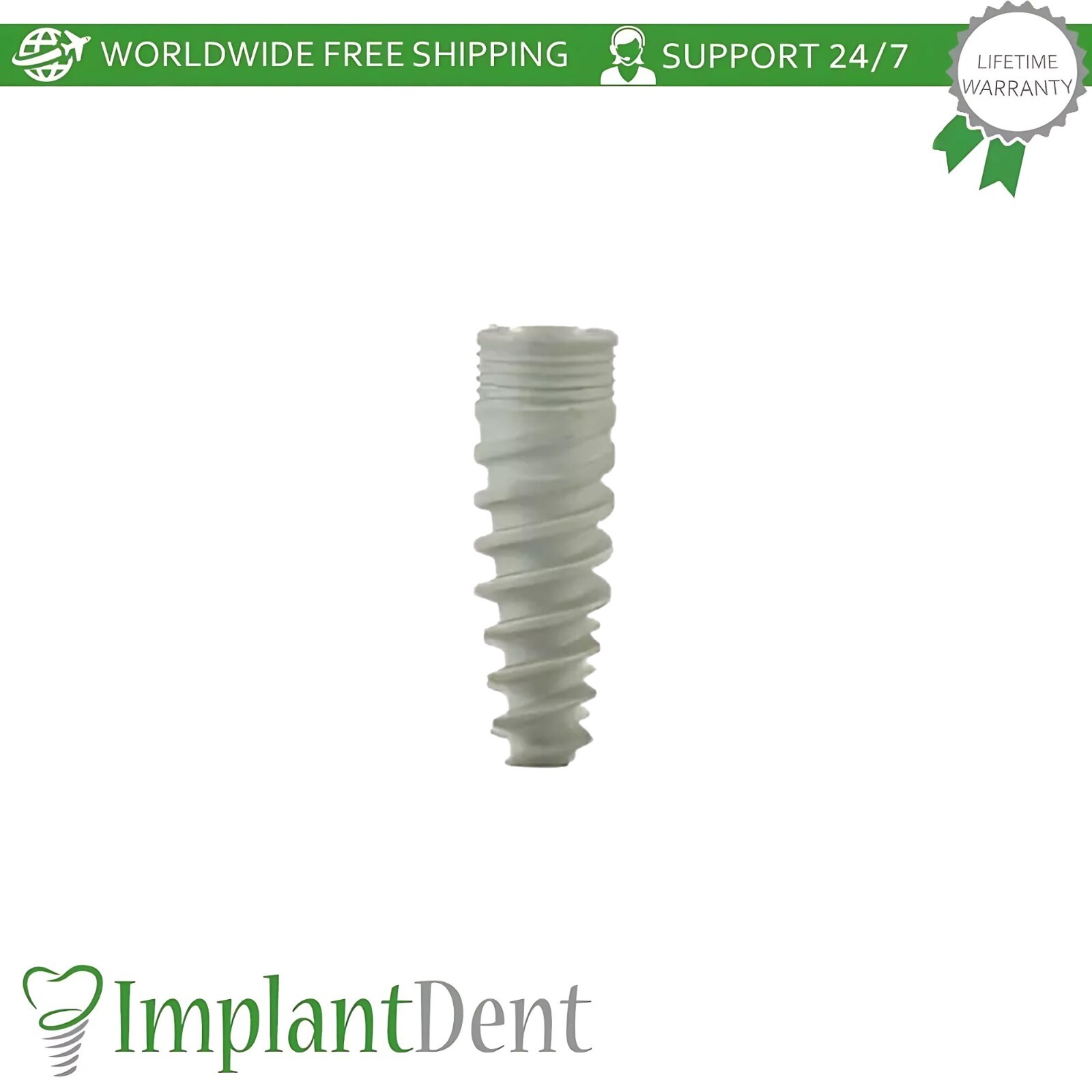 1x Dental Slim Spiral Fixture SLA Surface Titanium Int Hex Connection 2.0mm