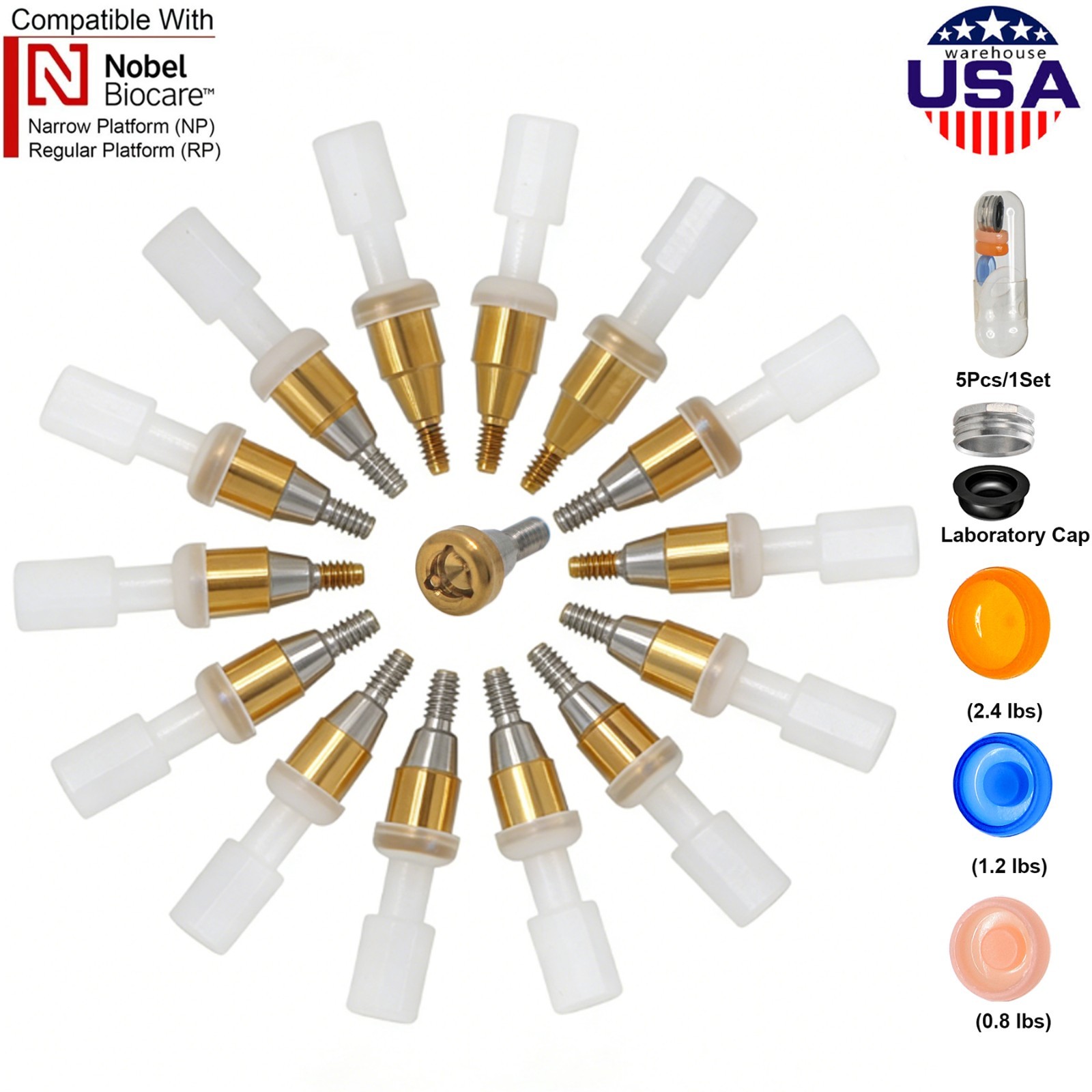 US Nobel Biocare Zest Locator Overdenture NOBEL Abutment NP & RP Retention Caps