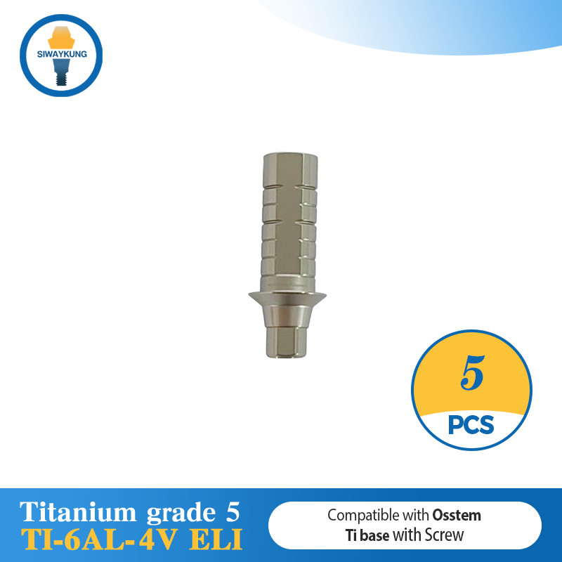 5 pcs Ti-base Abutment CAD/CAM fit to Hiossen Osstem platform Mini Regular