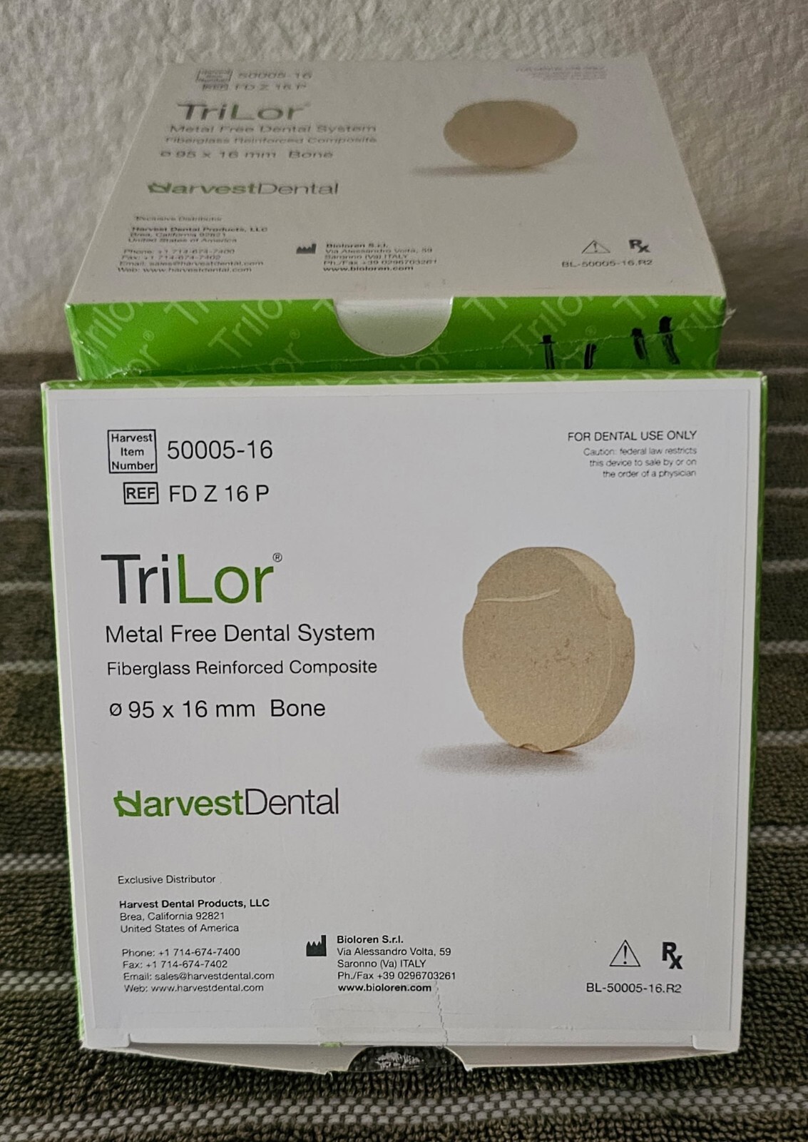 Harvest Dental Trilor milling disc 95x16mm zirconzahn system (bone)