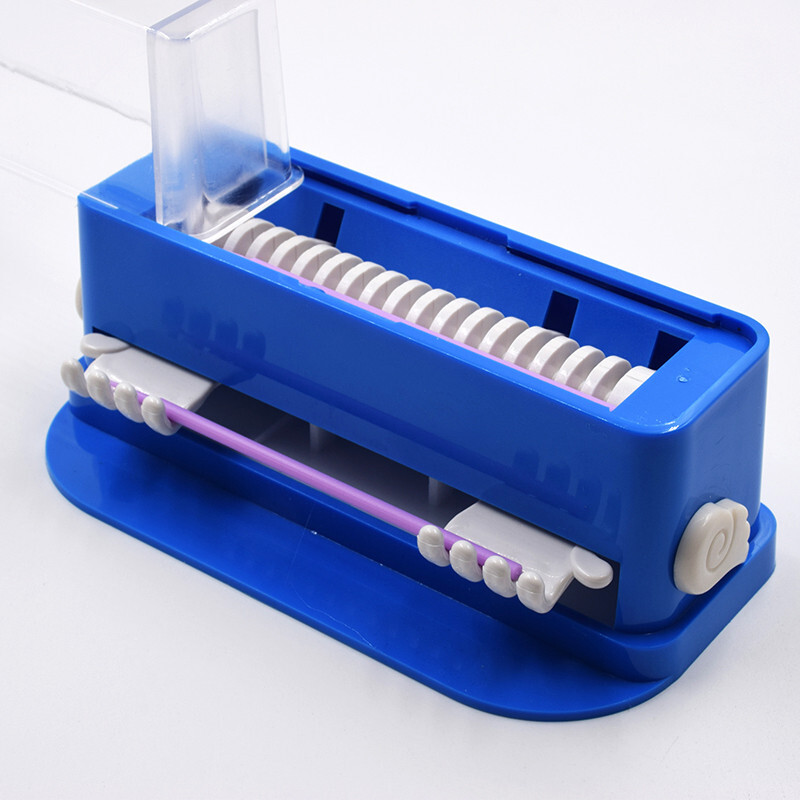 Dental Orthodontics Products Cotton Roll Dispenser Press Type Box Holder Blue