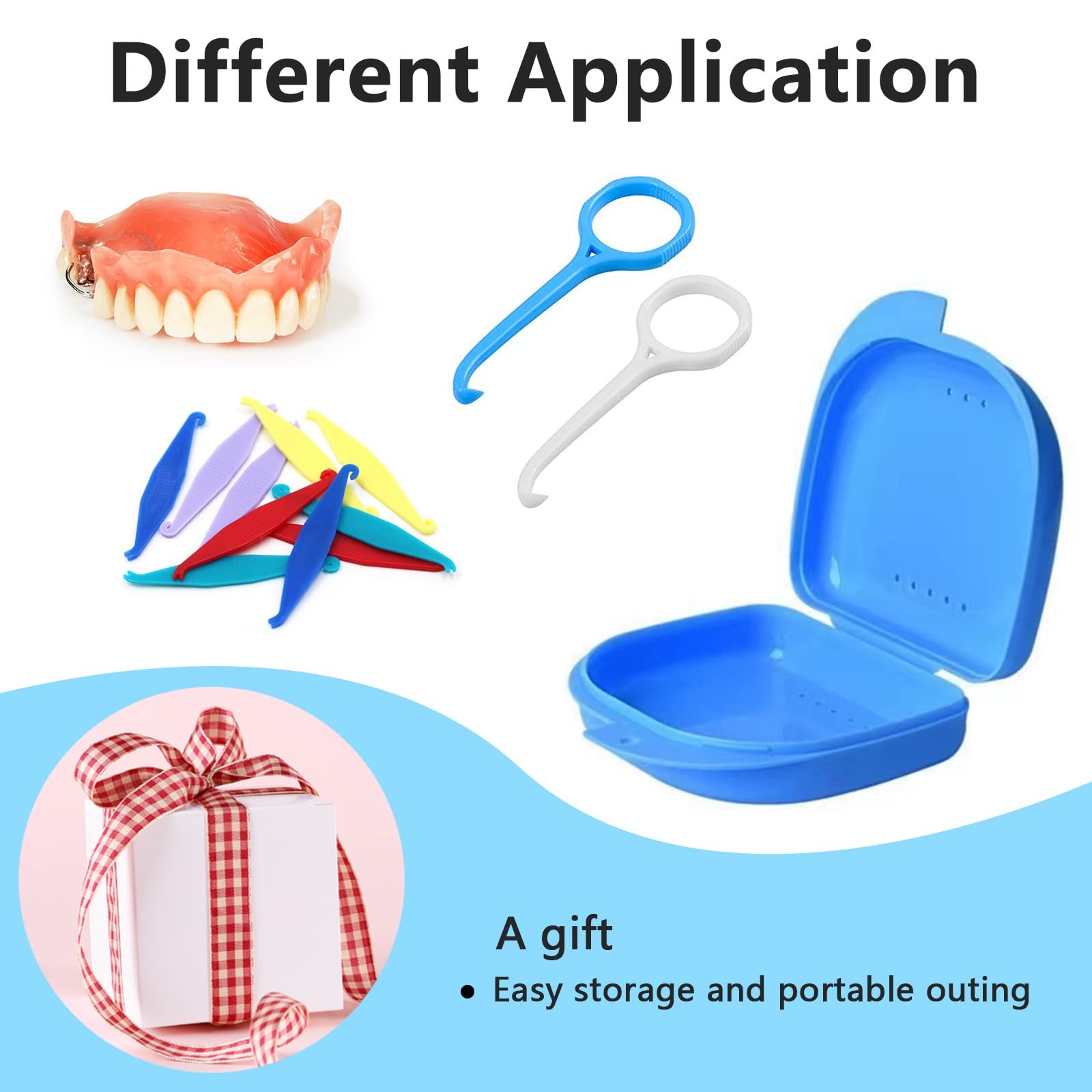 2 PCS Orthodontic Retainer Case,Retainer Case,Denture Case with White