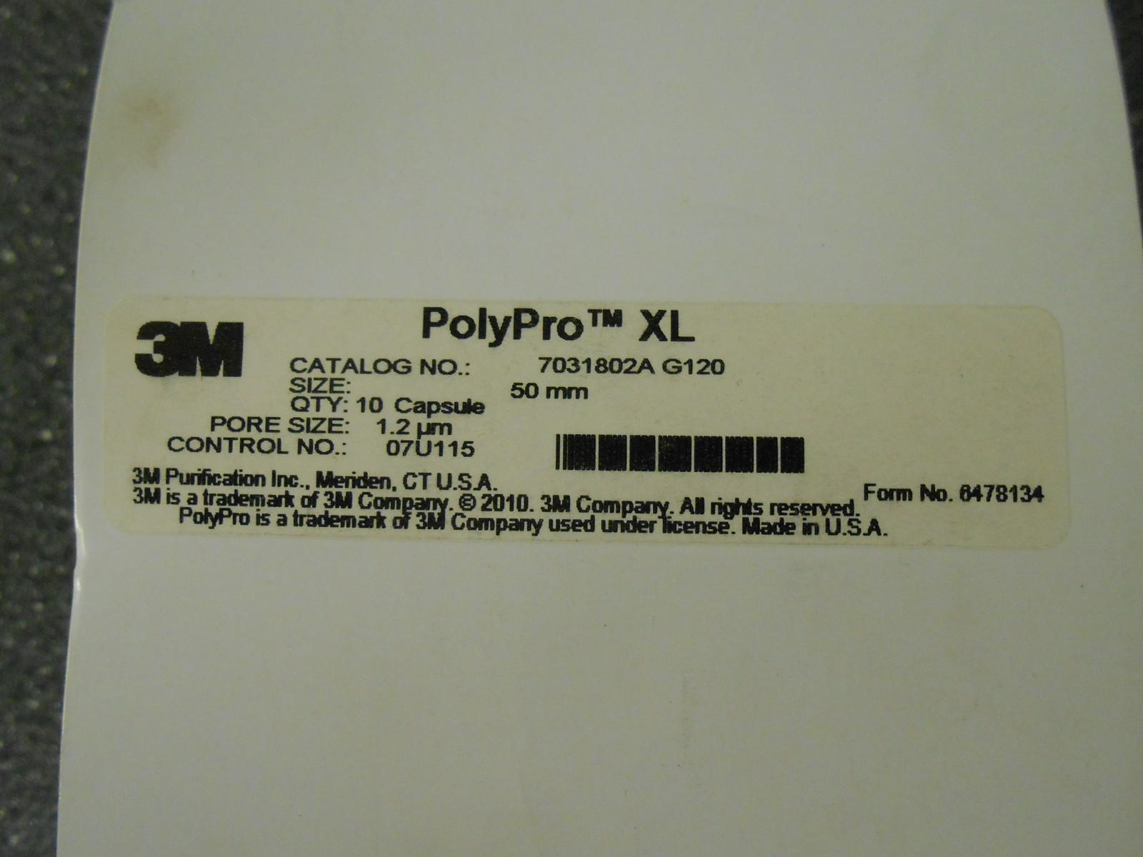 3M/CUNO POLYPRO XL 7031802A G120 50mm 1.2µm CAPSULES 10/PK