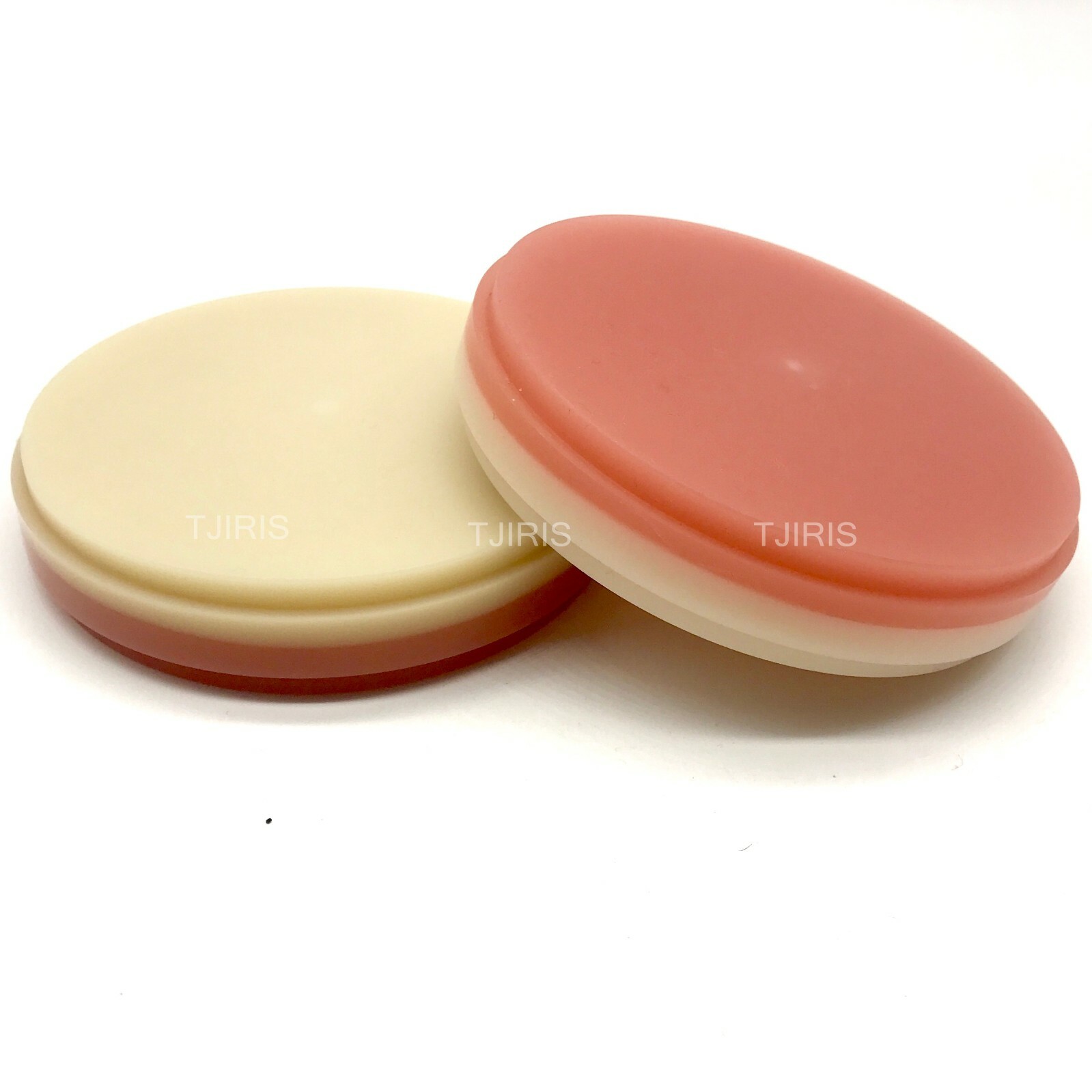 1 pcs Dental Lab Material OD98*25mm Two-color PMMA Blocks Disk A2+Pink