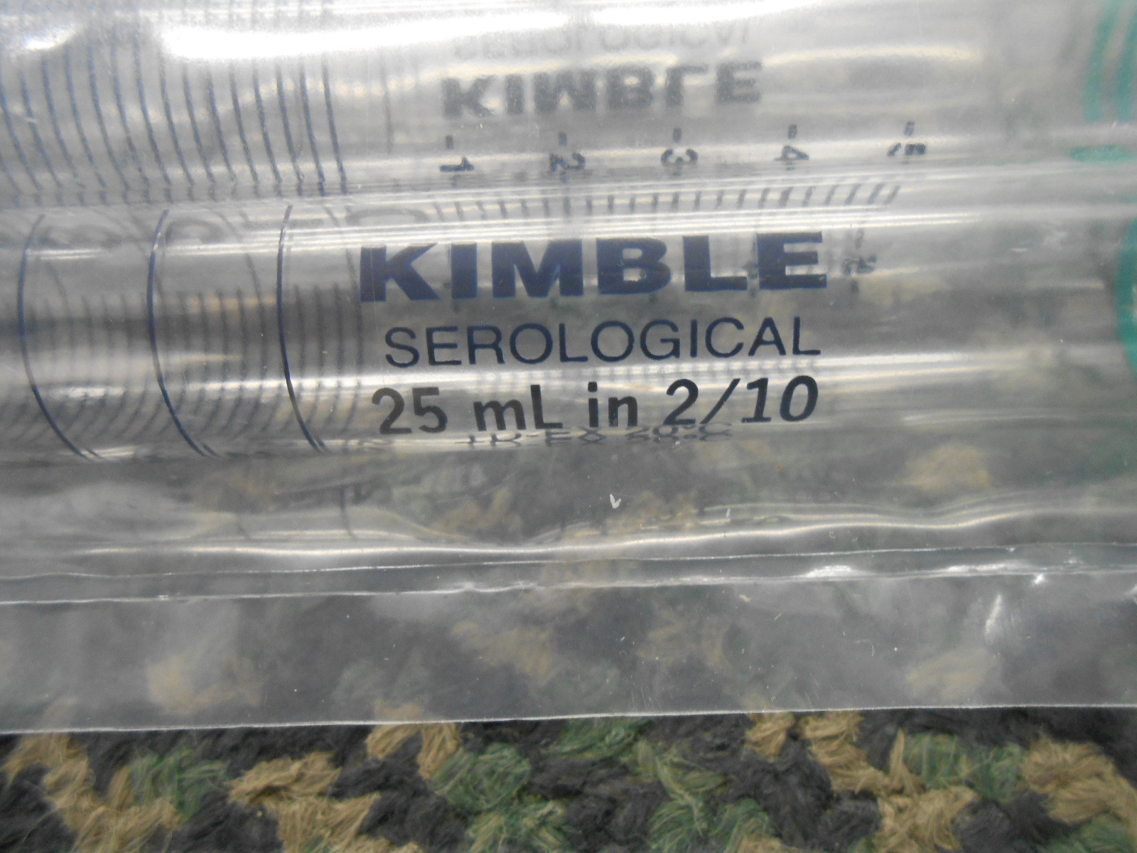 PACK OF 5 KIMBLE 25mL 2/10 STERILE PLUGGED BOROSILICATE GLASS DISPOSABLE PIPETS