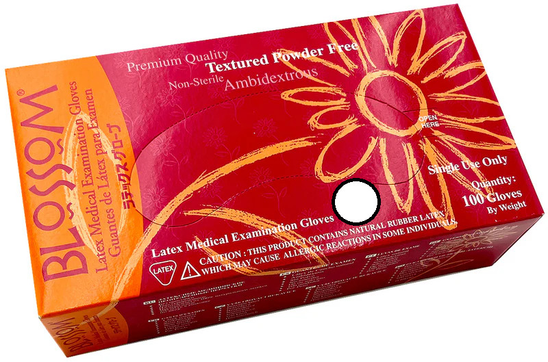 Blossom Latex Gloves Powder-Free, LARGE, 10 Boxes (100 Pcs/Bx) REF 6228