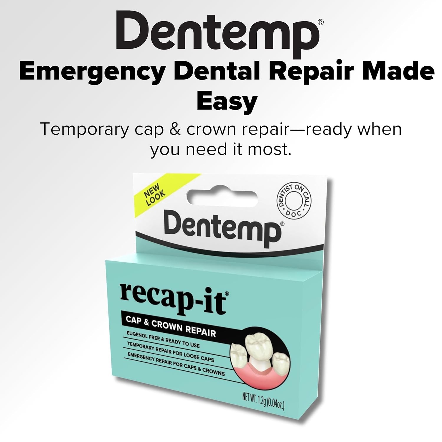 Clear Dental Cement for Crowns – Portable Dental Repair Kit with Applicator