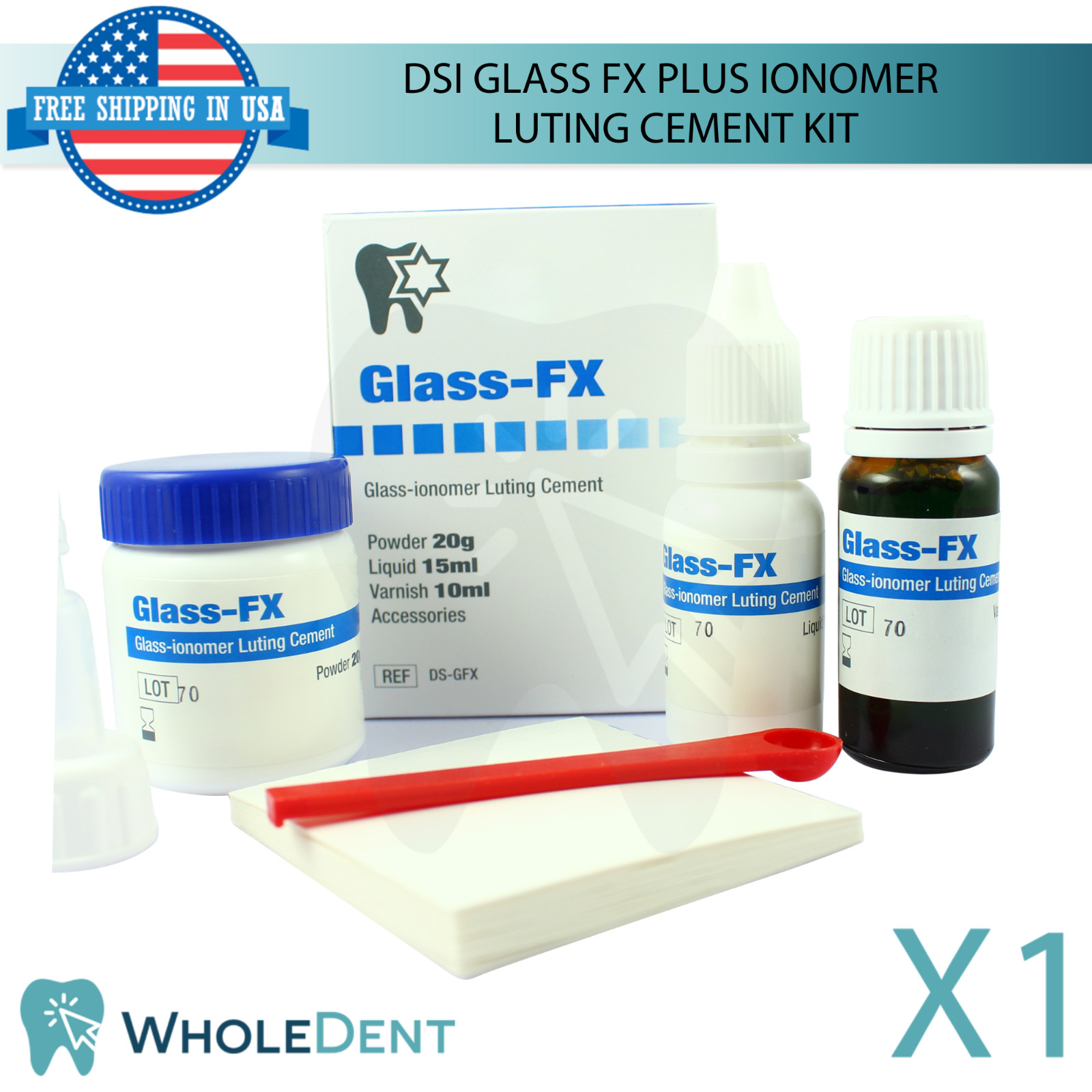 Glass FX Plus lon0mer Permanent Cement Dental Restoration Lu ting Adhesive