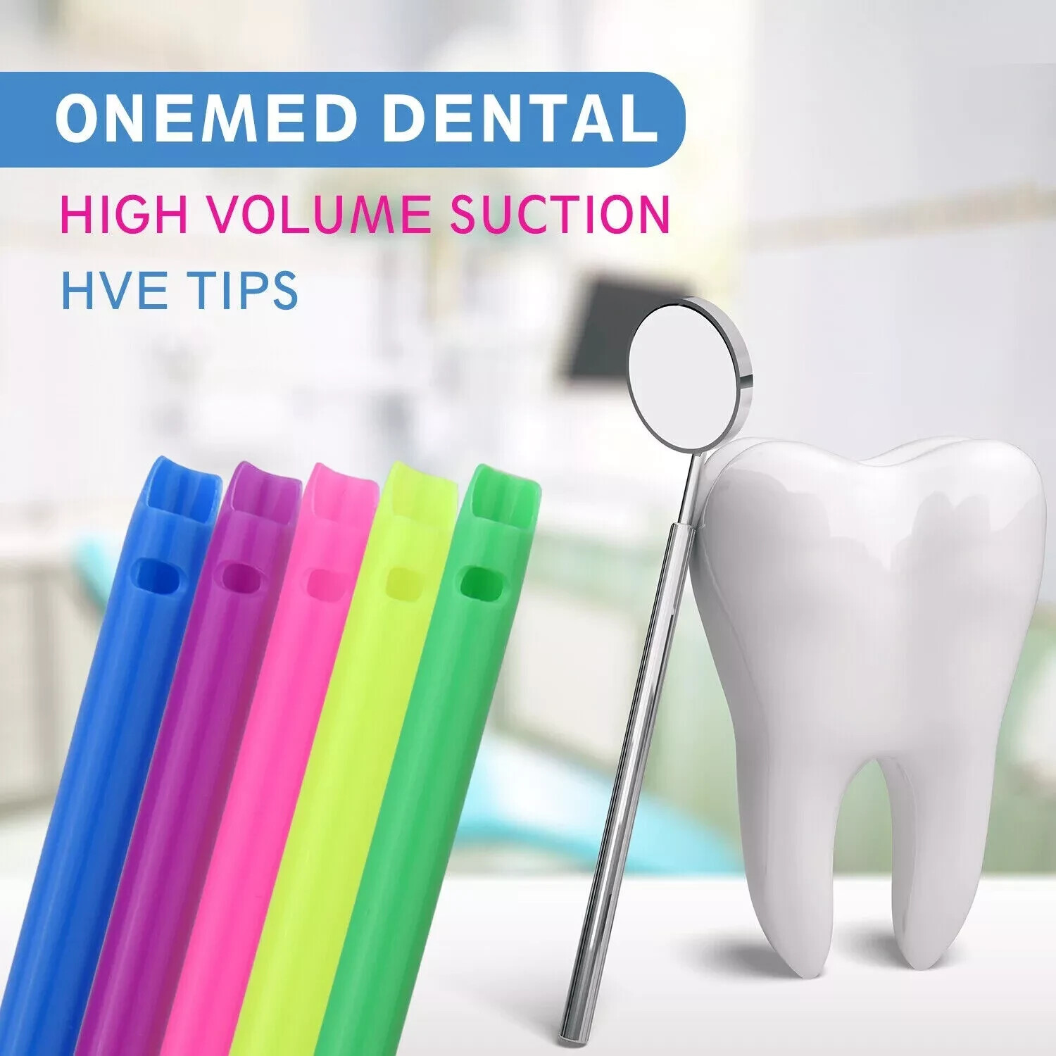 100x Dental Suction Vented HVE Tips Evacuation Tips High Volume Suction Colorful