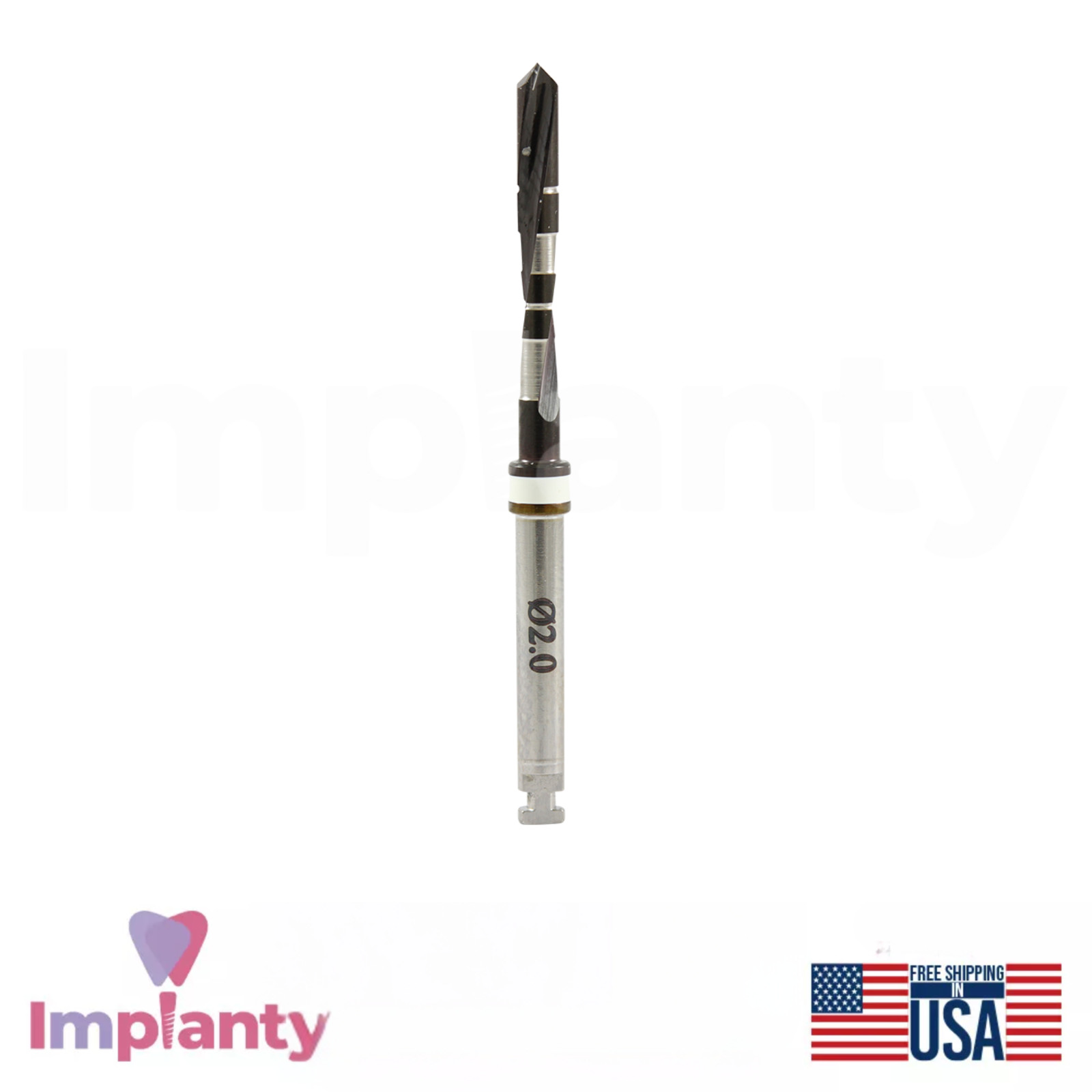 Dental DLC Black Straight Drills 16mm External Irrigated Depth Marking Tool