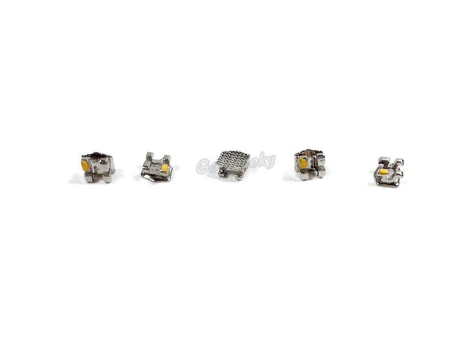 100Pcs Dental Orthodontic Bracket Ceramic Metal In Bulk Mini Roth 022 345 Hooks