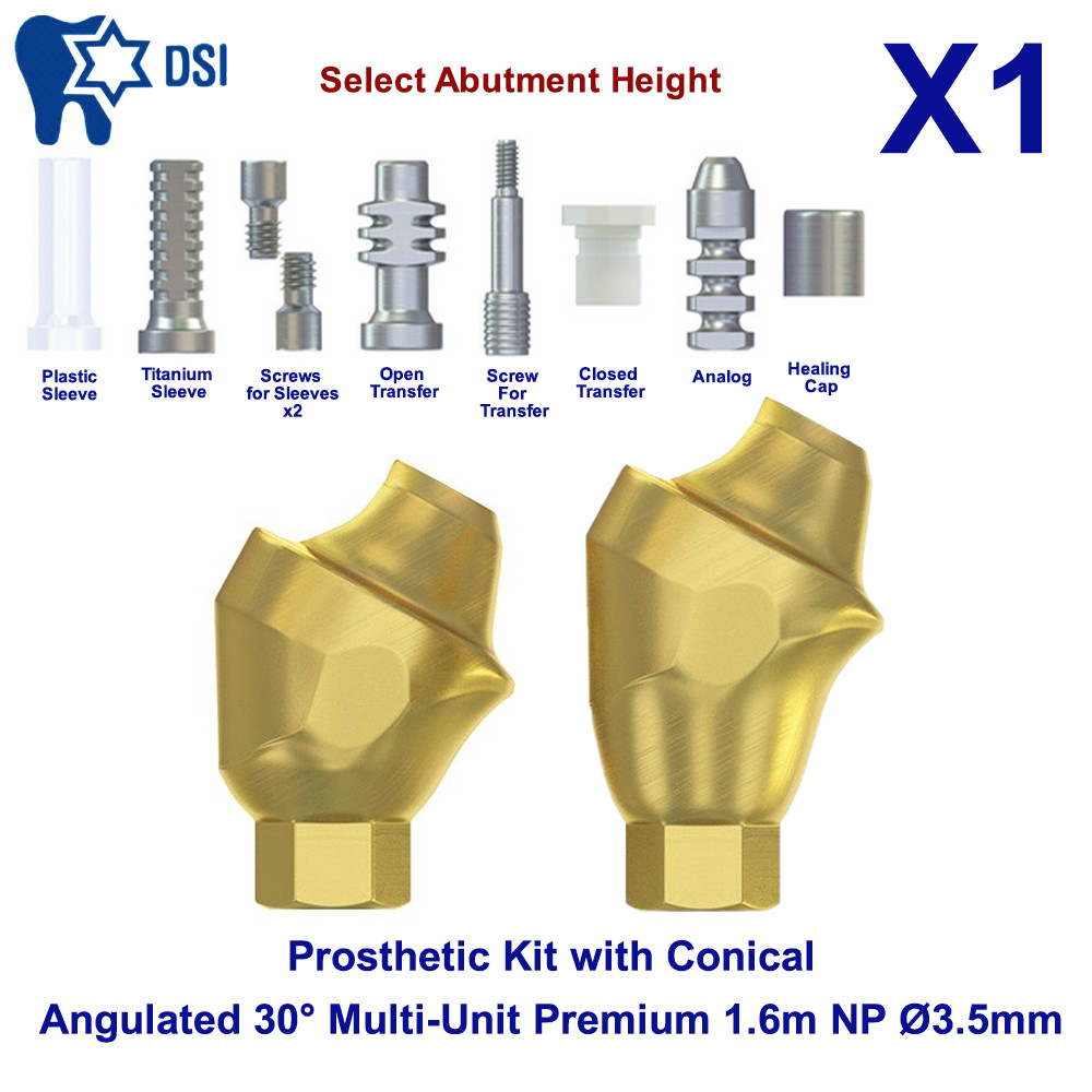 Prosthetic Kit DSI Conical Angulated 30° Adapter Head Multi-Unit 1.6m NP Ø3.5mm