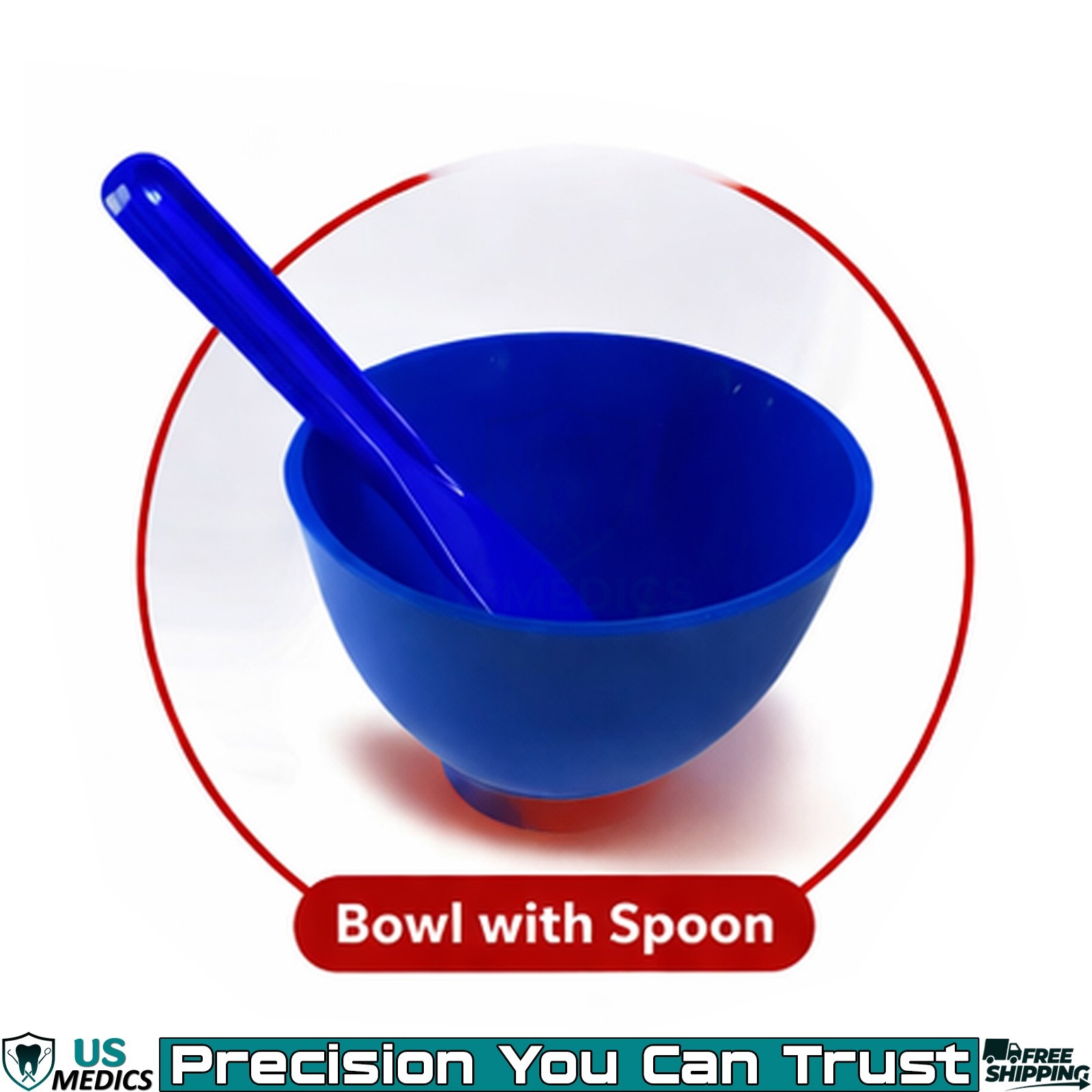 Dental Lab Silicon Mixing Bowl Flexible W Plastic Spoon Alginate Mixing Spatulas
