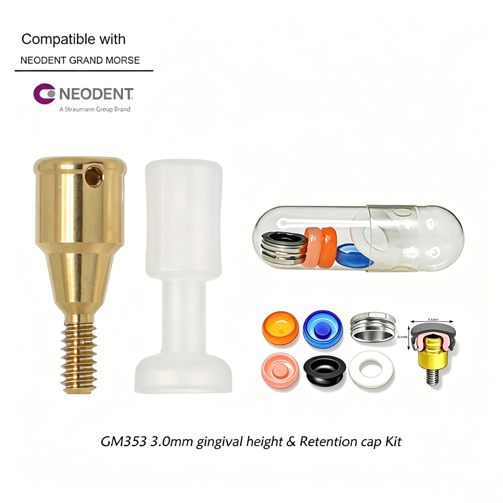Neodent GM Overdenture Abutment Removable Anchor for NEODENT GRAND MORSE 1-6mm G
