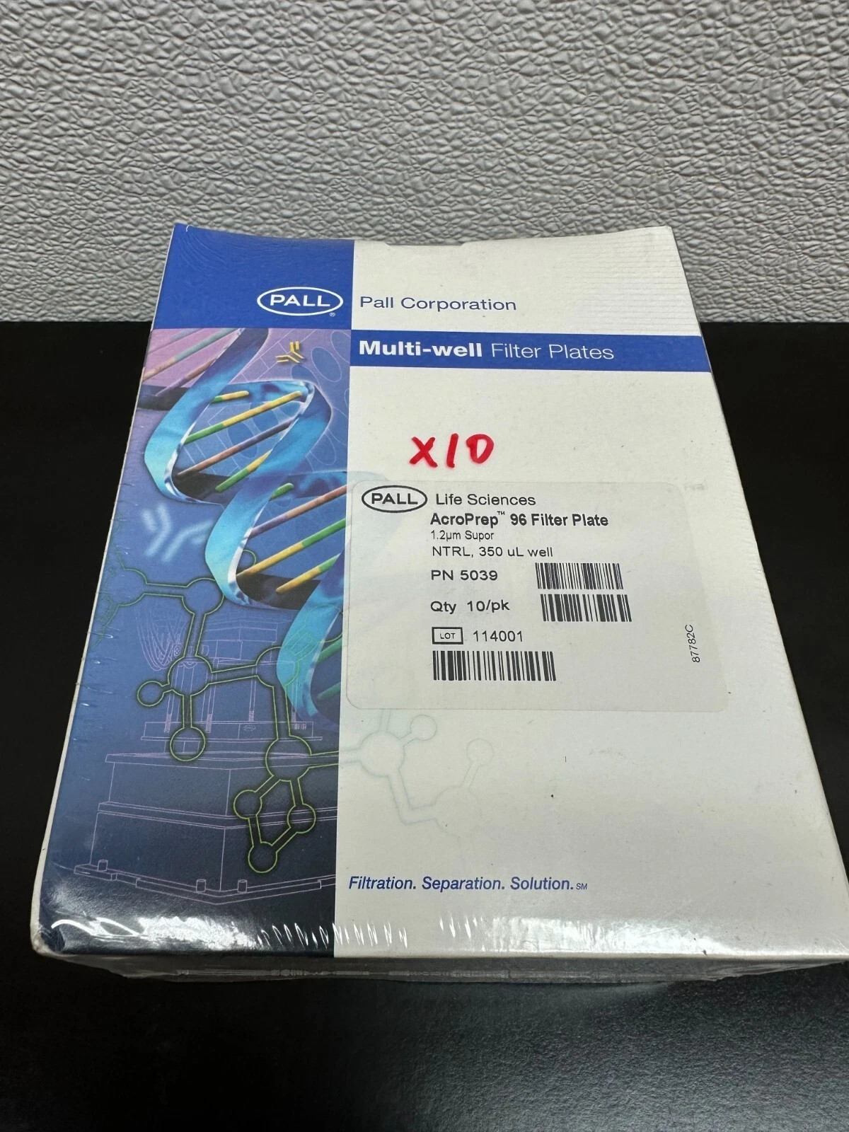 Pall Life Sciences PN 5039 AcroPrep 96 Well Filter Plate 1.2um NTRL 350uL