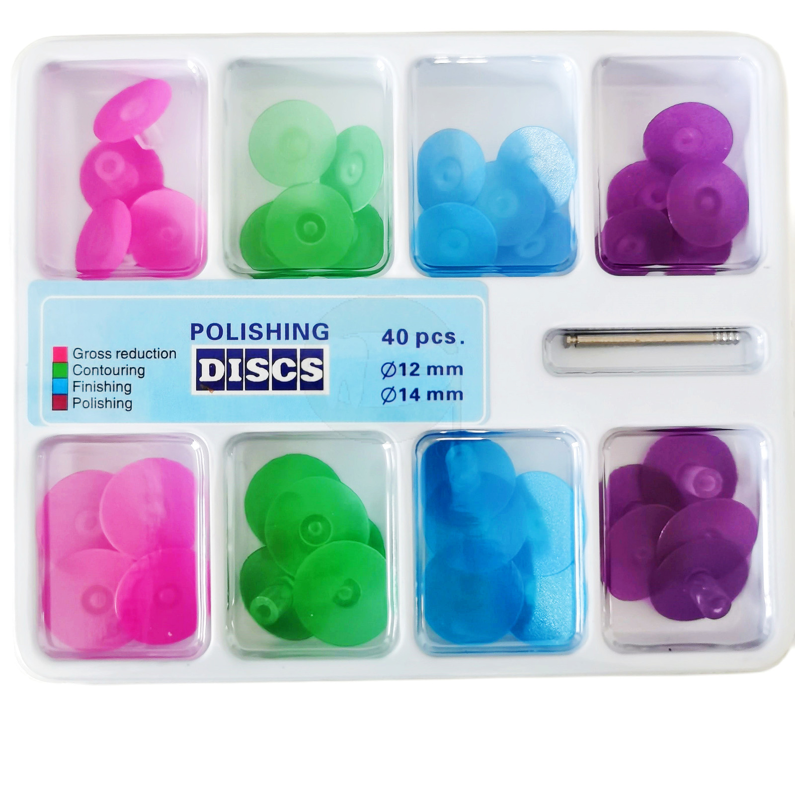 Dental 40 Pcs Discs+1Pcs Mandrel Filling Material Finishing Discs Spiral Diamond