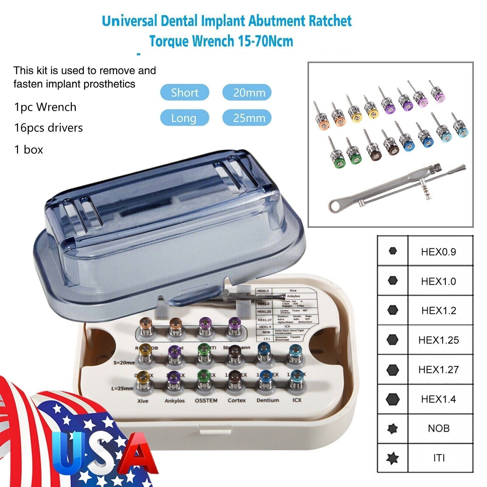 Universal Implant Instrument Prosthetic Restoration Hand Driver SD Instruments