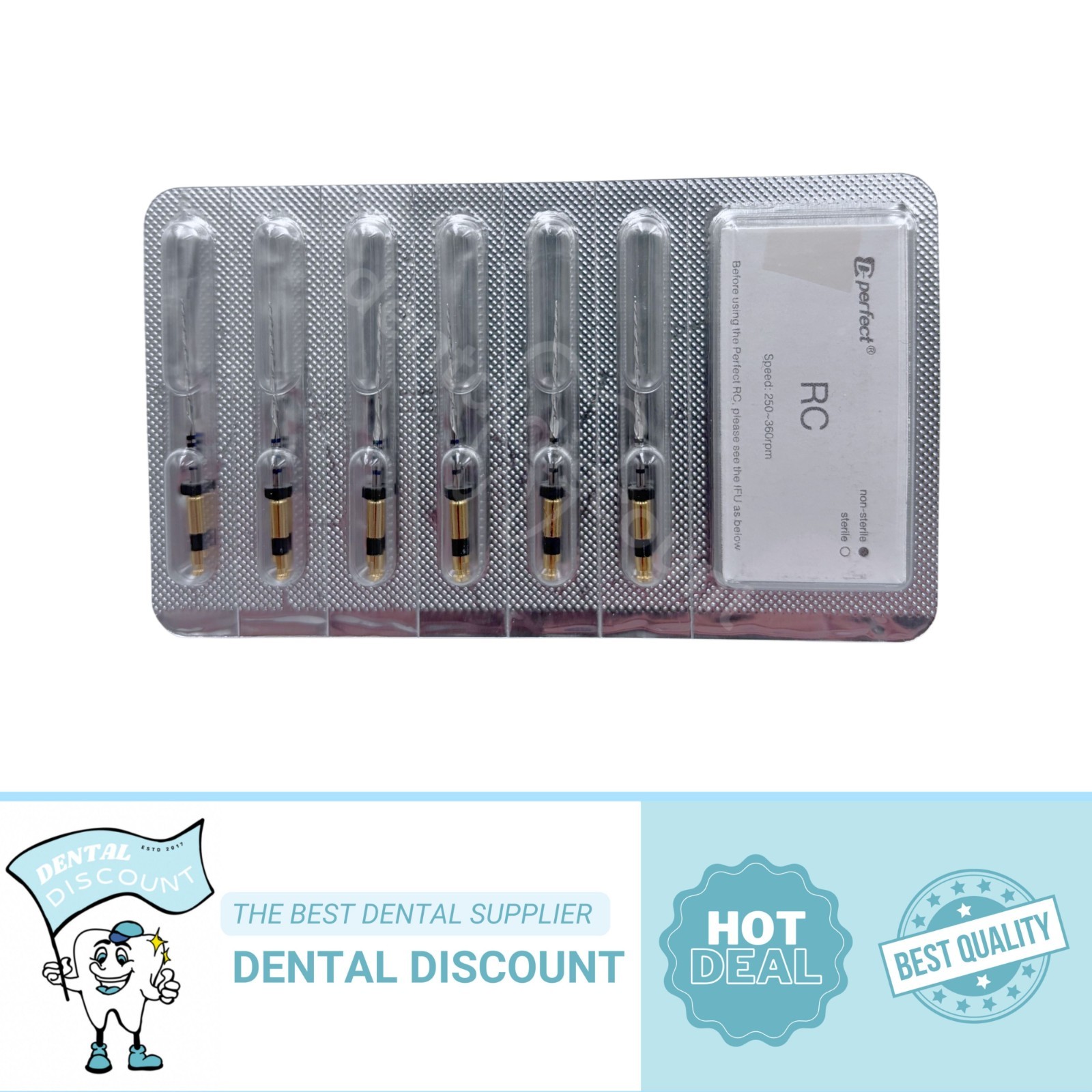 Dental Silver Endodontic Reciprocating NiTi Root Canal Files Rotary 25mm R40 6pc