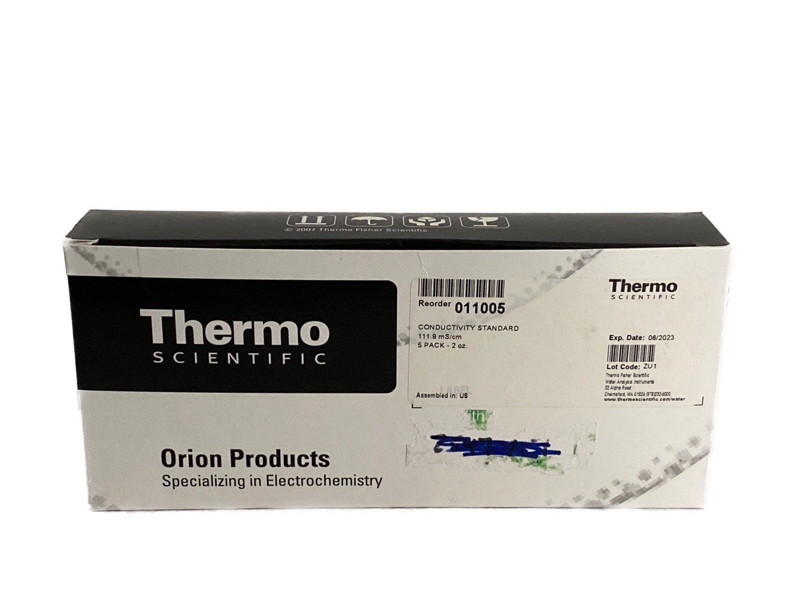 NOS (5) THERMO ORION Conductivity TDS Standard Solution 5x60mL 111.9mS/cm 011005