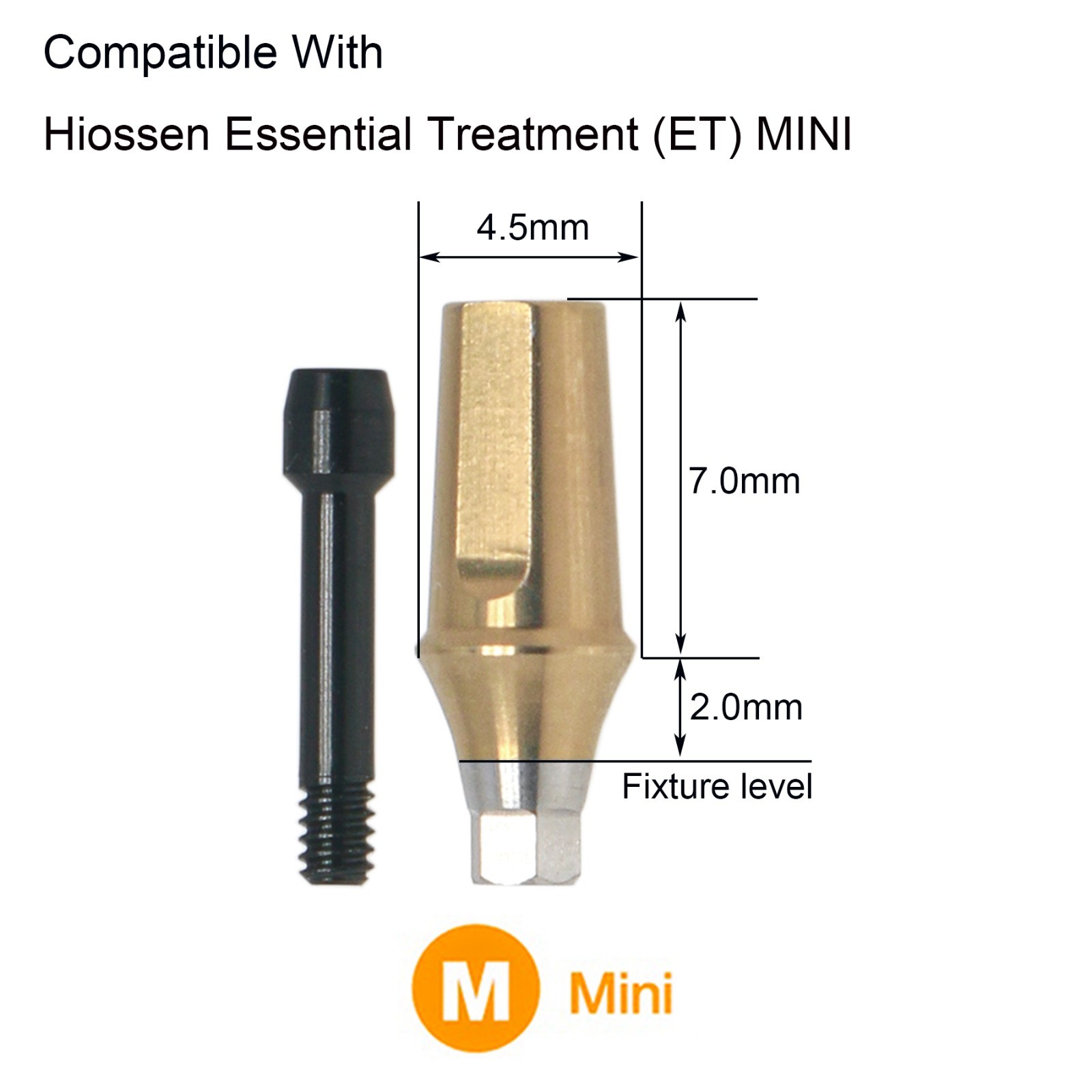 US Implant Mini Straight Transfer Abutment Screw Ø4.5mm for Hiossen Osstem