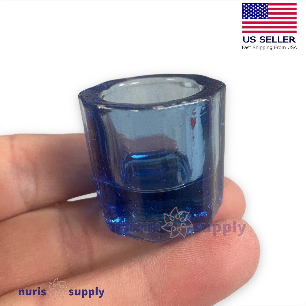6 Pack Dental Glass Dappen Dish Blue Color Prophy Accessories Mixing Cups