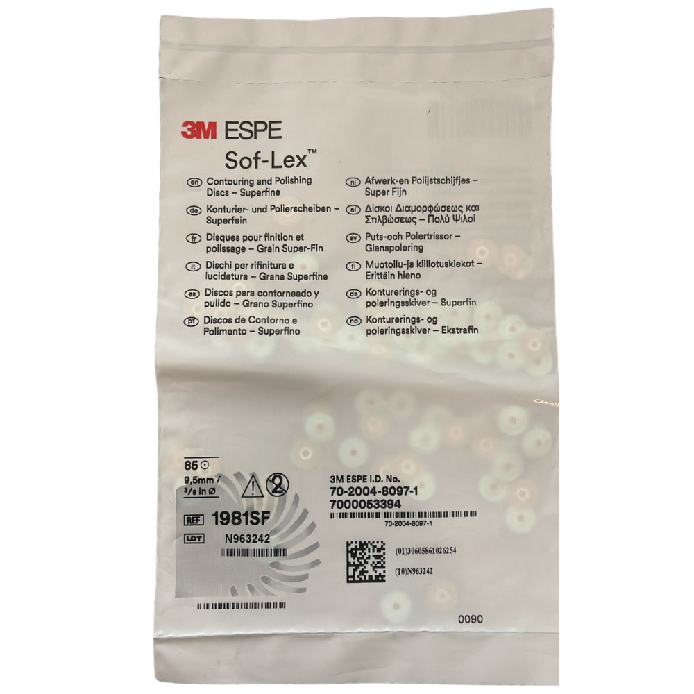3M Sof-Lex Soflex Discs 1981SF Super Fine 3/8″ 9.5mm Dental Polishing Pack of 85