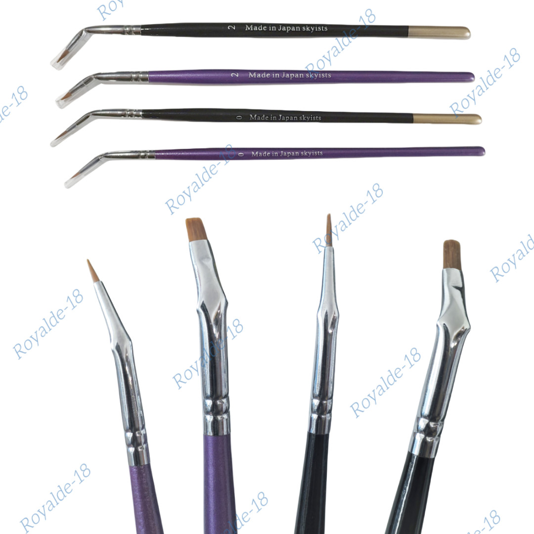 Dental Curved Brush Pens Skyist Nylon Hair Denture Dentine Ceramco Metal Powder