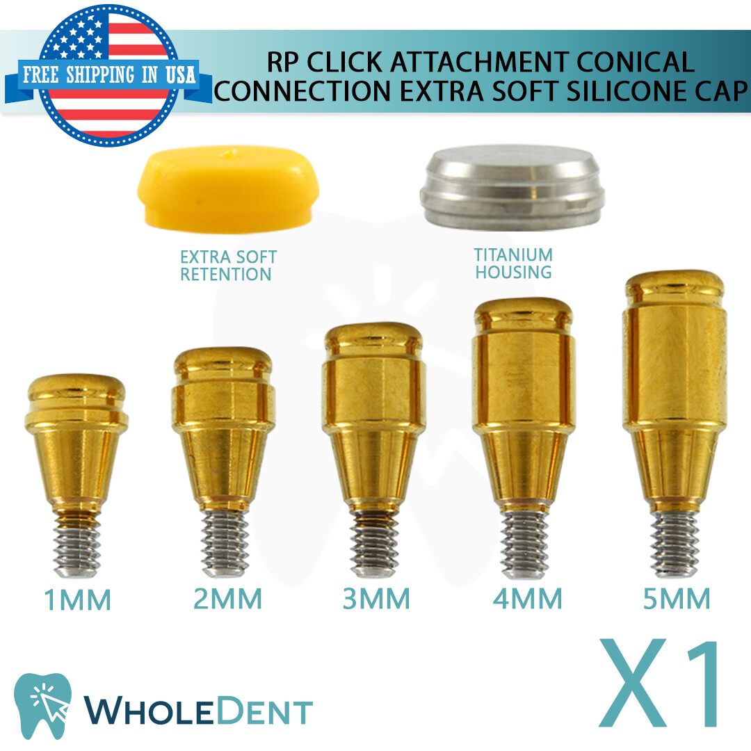 RP Conical Click Attachment Abutment Extra Soft Silicone Cap Dental Implant